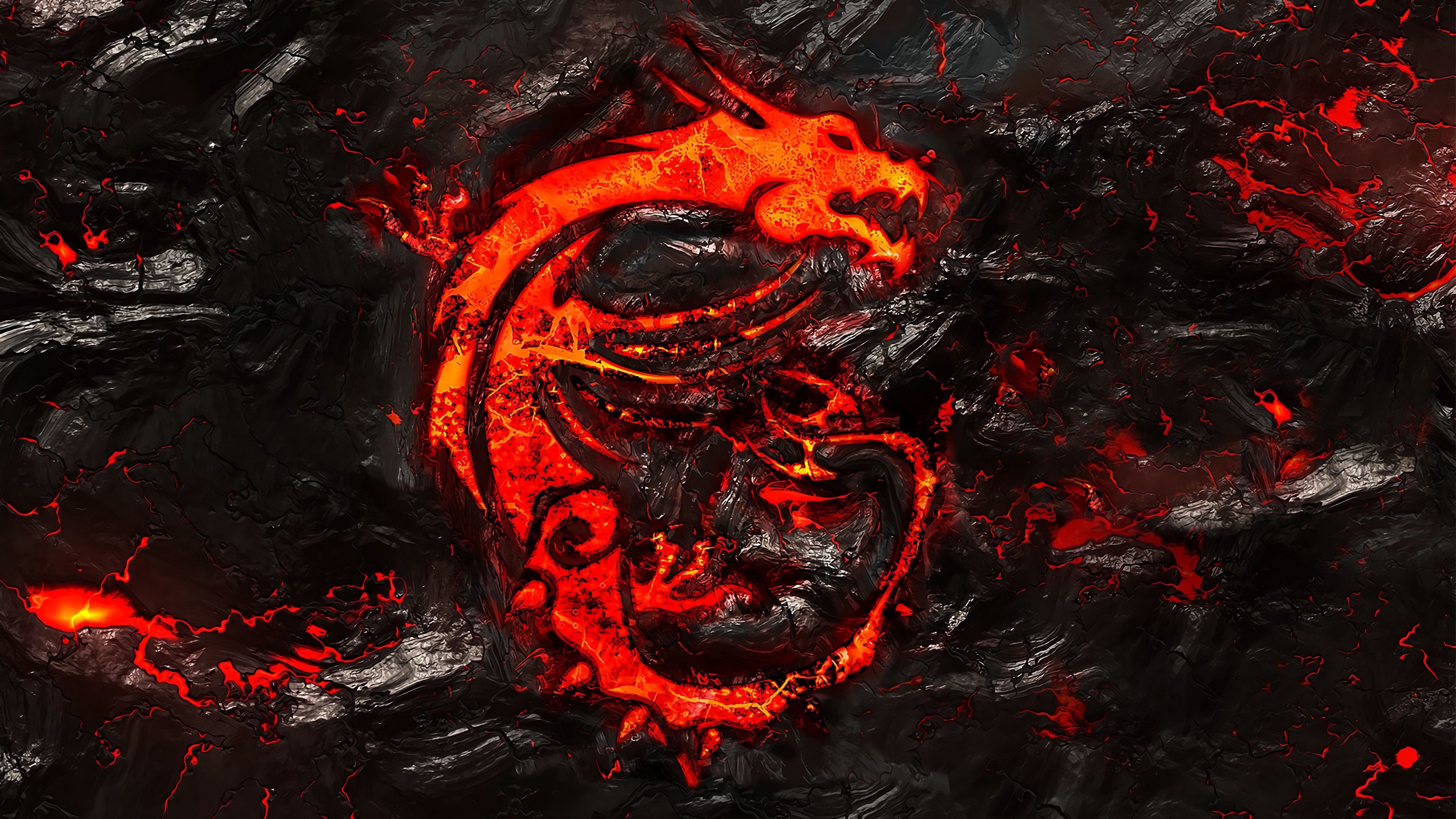 Drago MSI lava rossa, 3840x2160 Ultra HD, Monitor 4K
