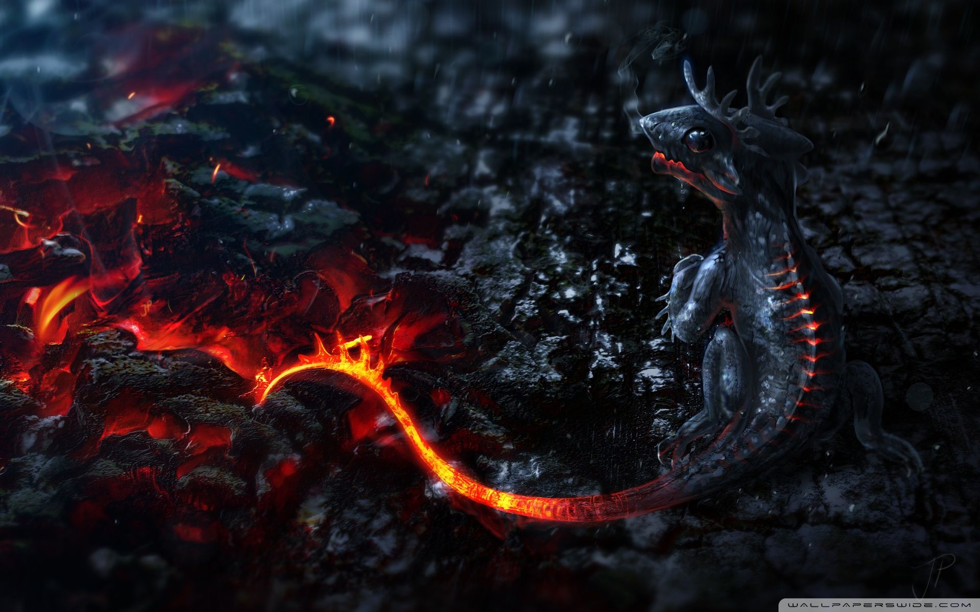 Drago di lava nero, 1920x1200 Full HD+ WUXGA, PC