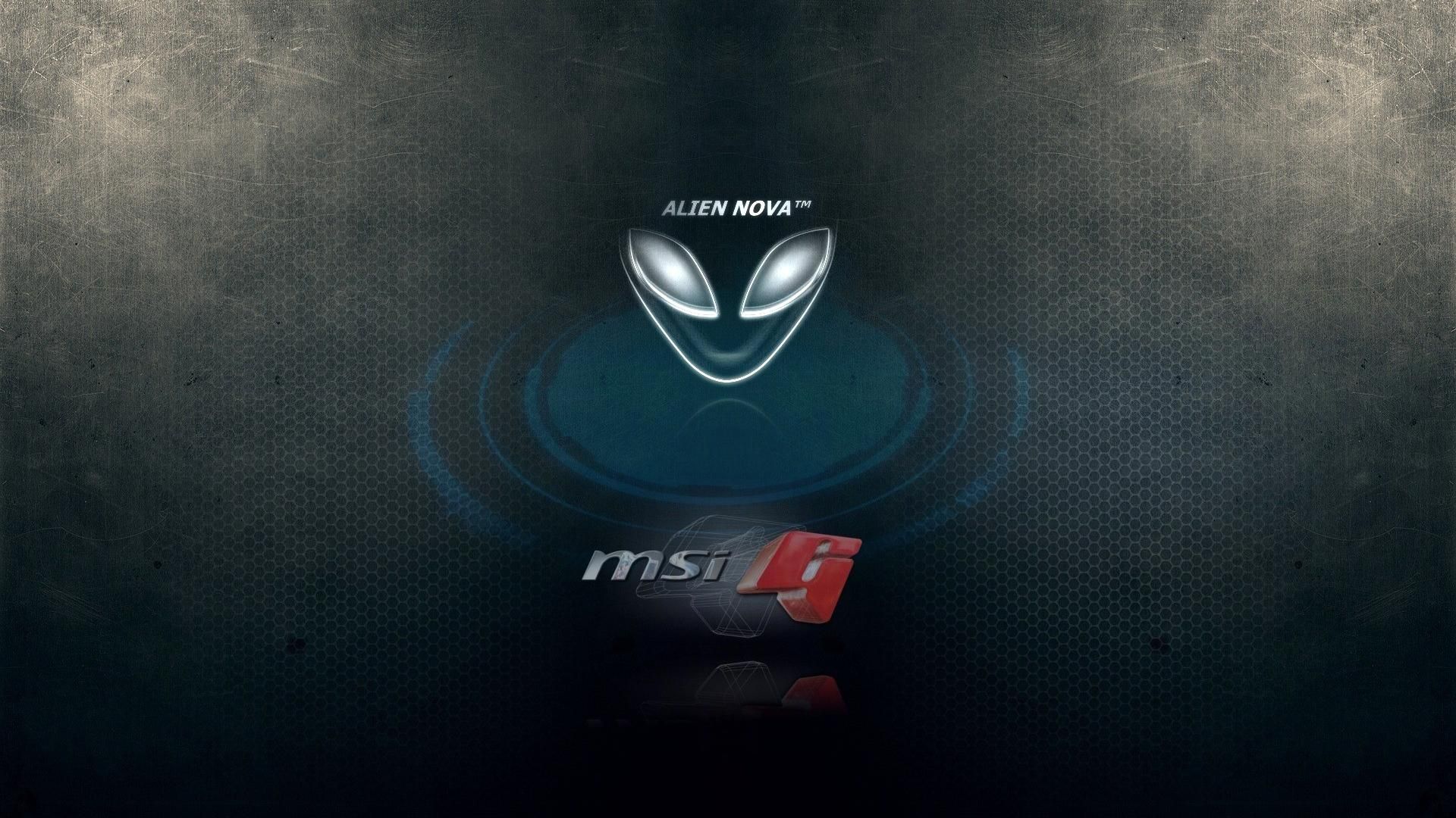 Logo alieno MSI grigio, 1920x1080 Full HD, Desktop