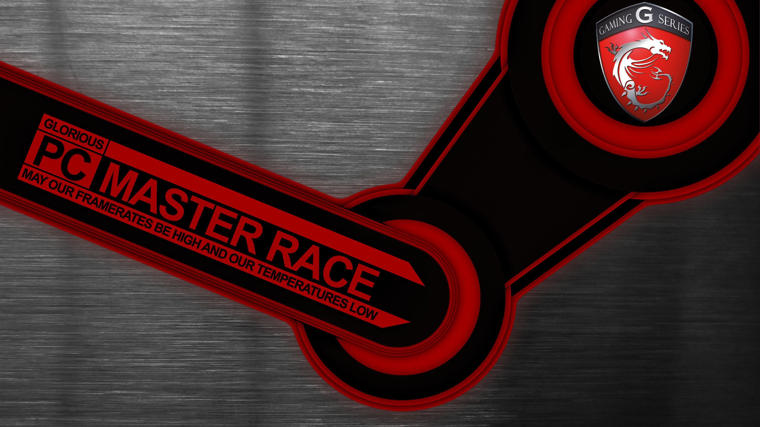 Logo MSI Gaming rosso metallico, 2560x1440 2K, Desktop