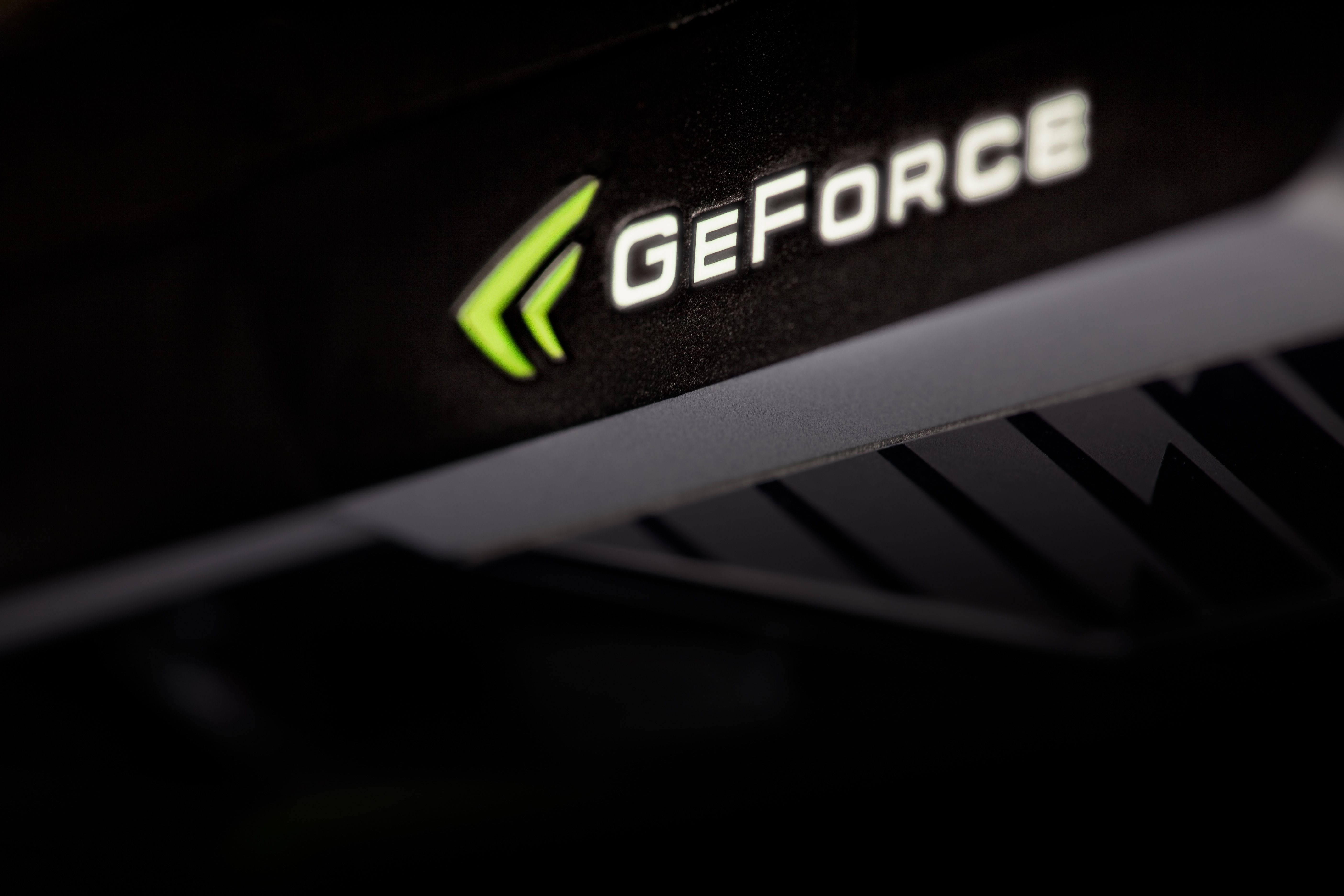 Logo GeForce scheda video nera, 5616x3744 4K, Smart TV 4K