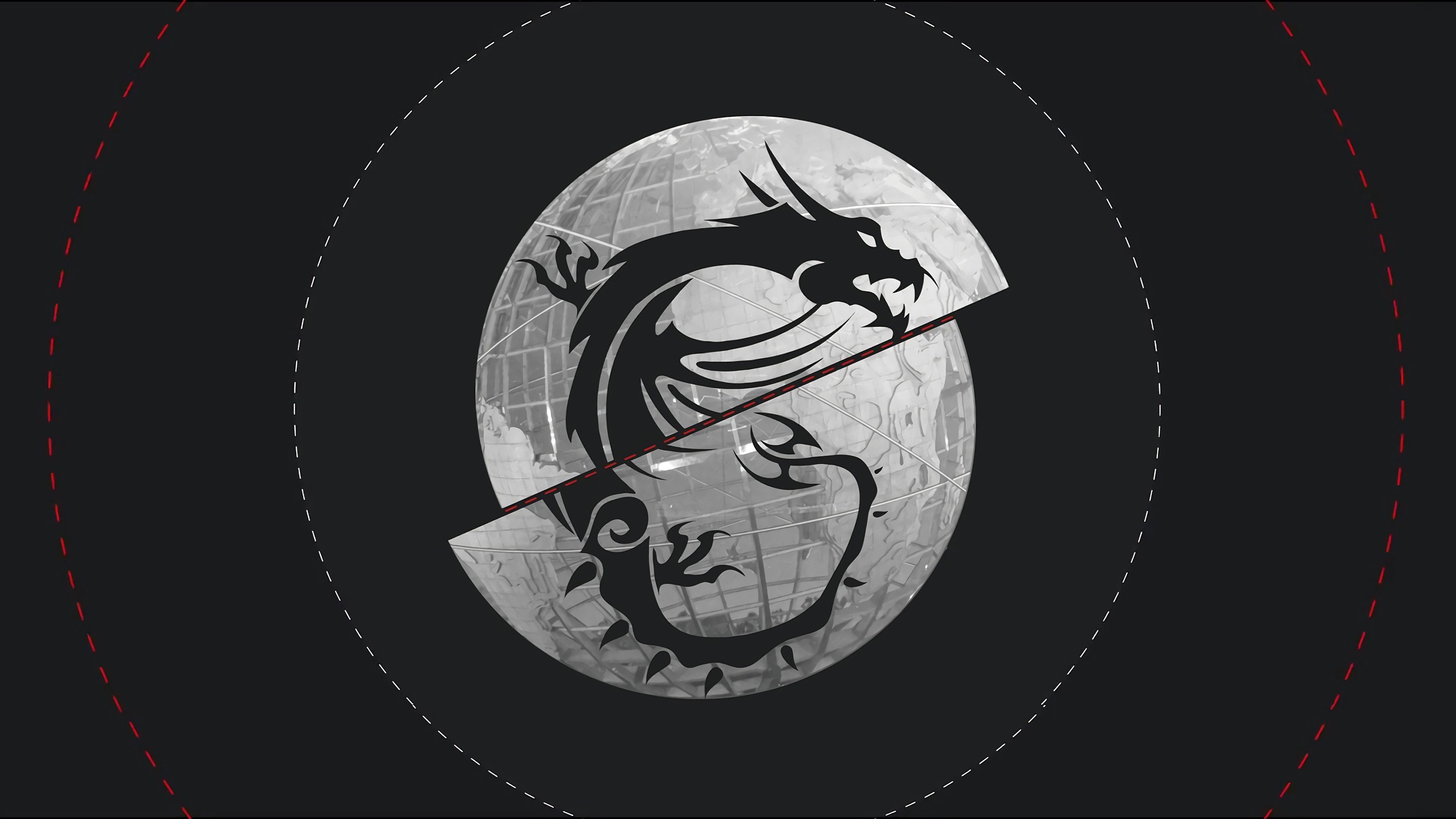 Logo drago MSI luna, hardware gaming, 3840x2160 4K Ultra HD, Monitor 4K