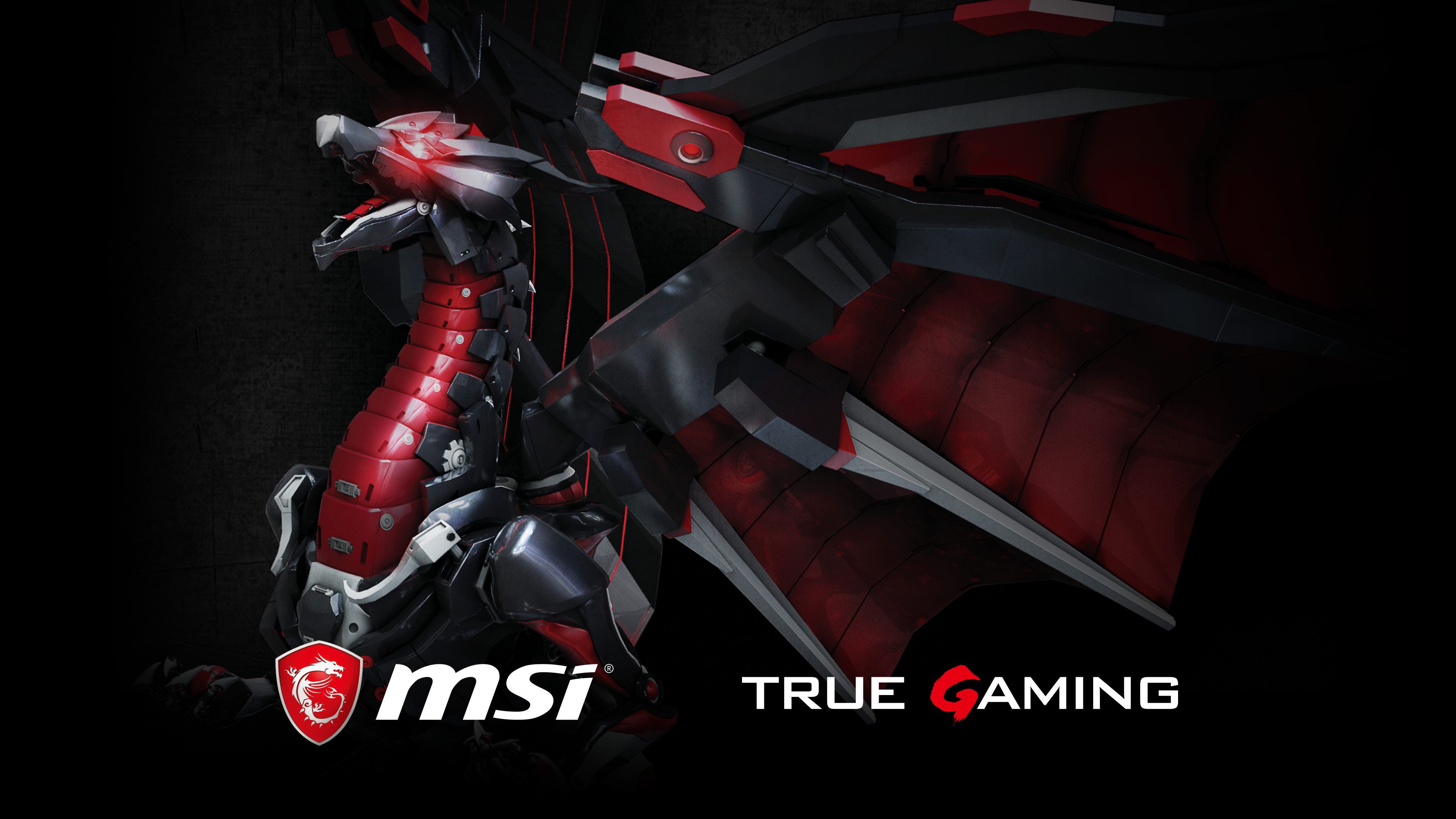 Drago MSI rosso nero, 3840x2160 4K Ultra HD, Monitor 4K