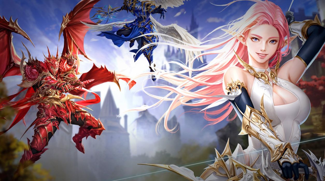 Guerriera fantasy con drago rosso, 1254x700 HD, Desktop