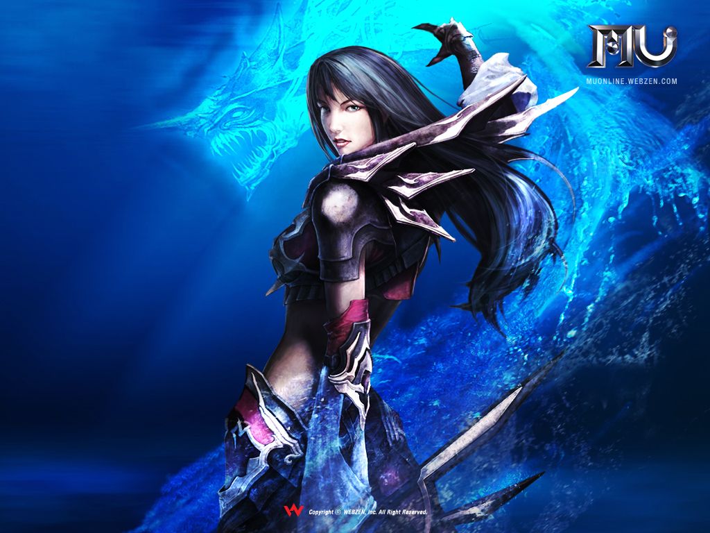 Summoner Mu Online, sfondo blu, 1024x768 HD, Desktop
