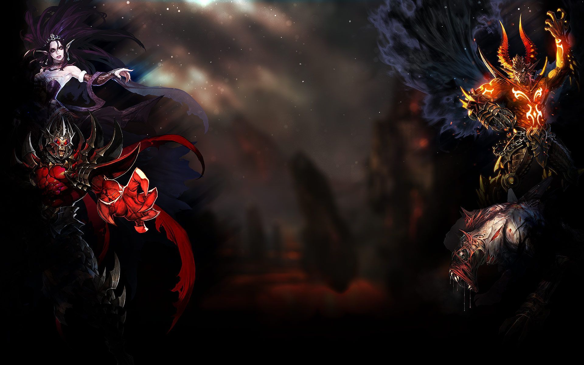 Personaggi fantasy MU Online scuri, 1920x1200 WUXGA, Laptop