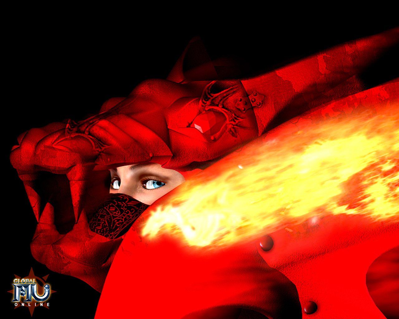 Personaggio MU Online con fuoco, 1280x1024 HD, Desktop