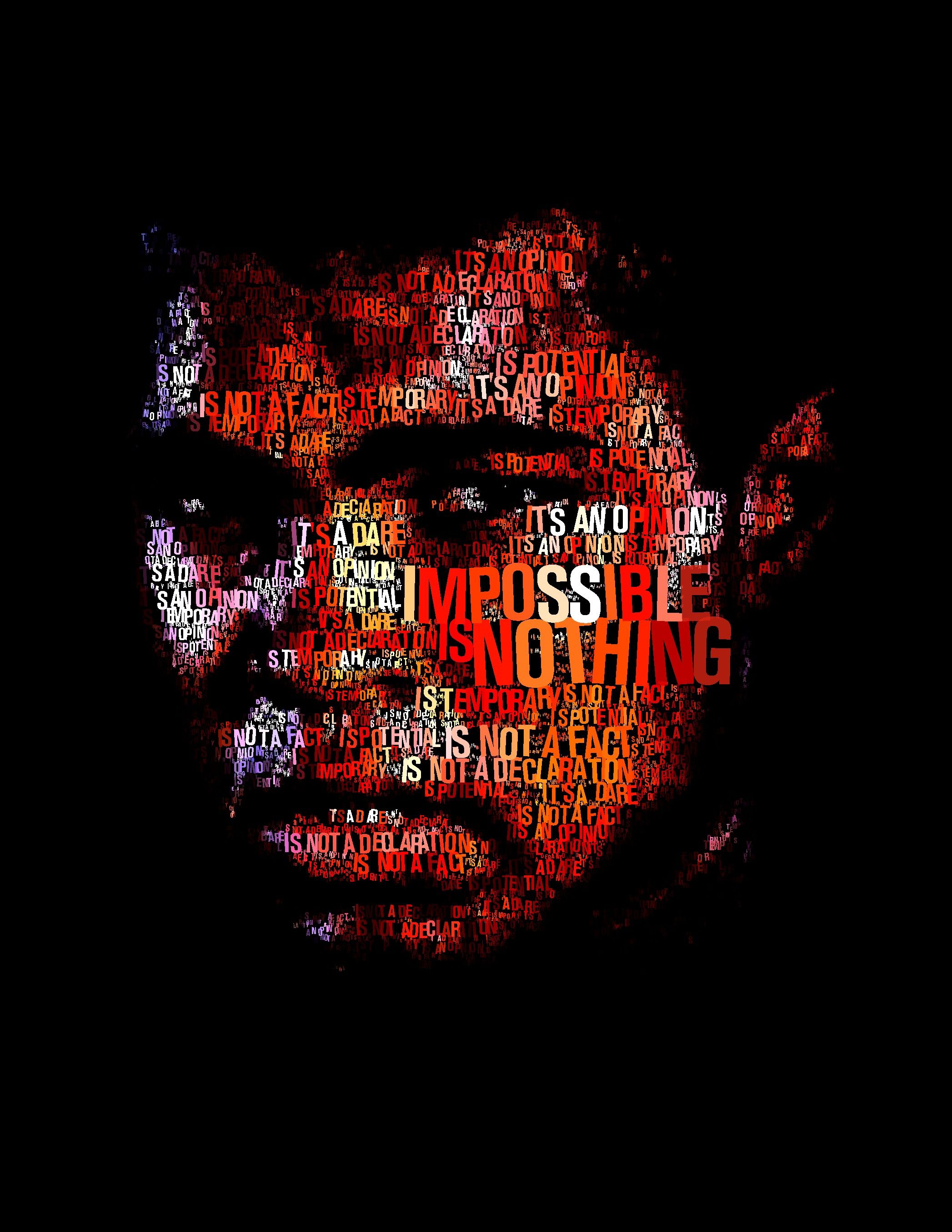 Muhammad Ali ritratto tipografico, 2094x2708 Verticale, iPhone Pro Max