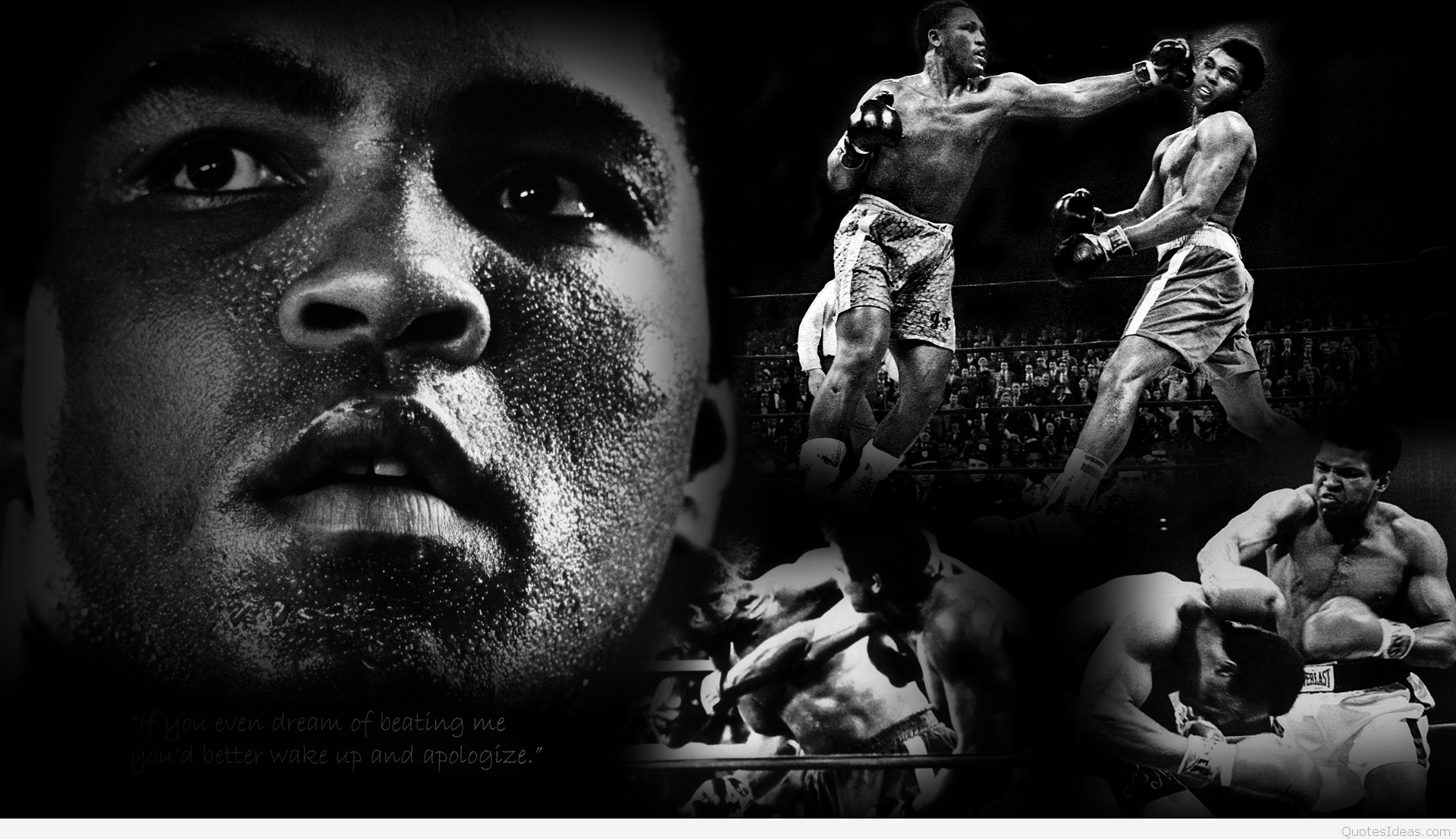 Muhammad Ali collage bianco e nero, 1920x1107 Full HD, PC Desktop