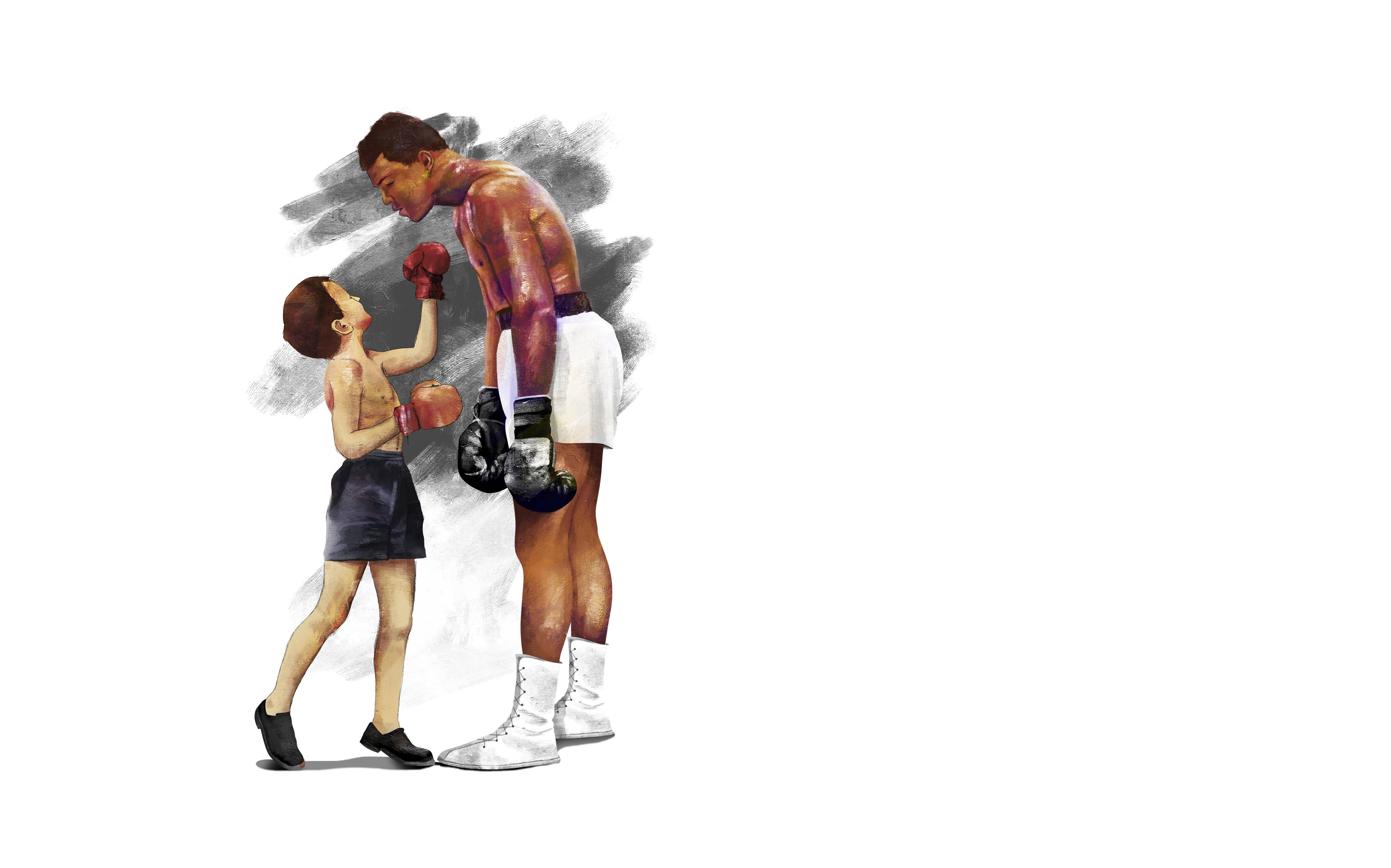 Muhammad Ali con bambino, 4729x2953 UHD, PC 4K