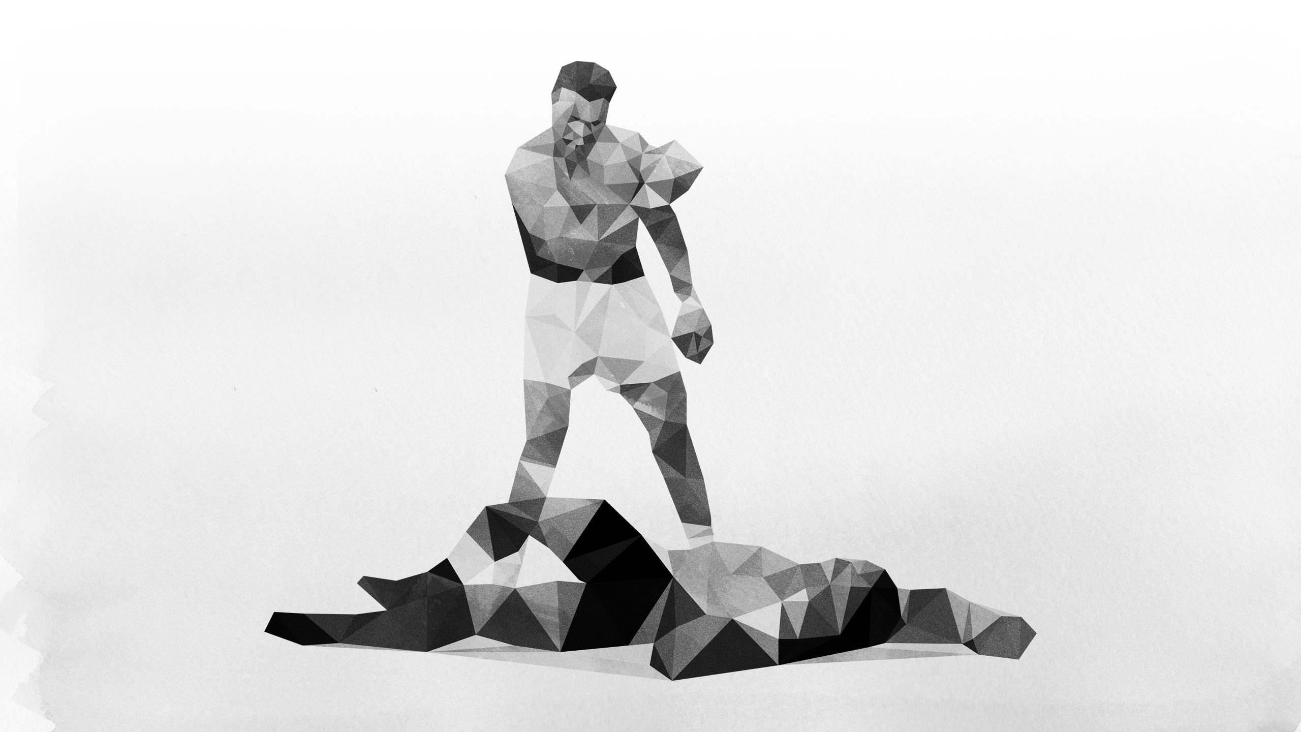Muhammad Ali low poly boxe, 2560x1440 2K, Desktop