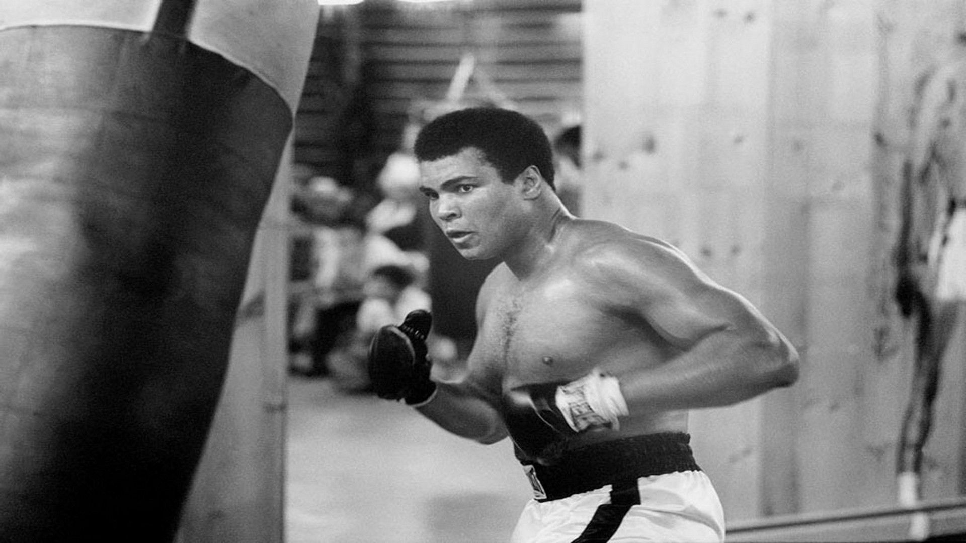 Muhammad Ali sacco boxe bianco nero, 1920x1080 1080p, Desktop