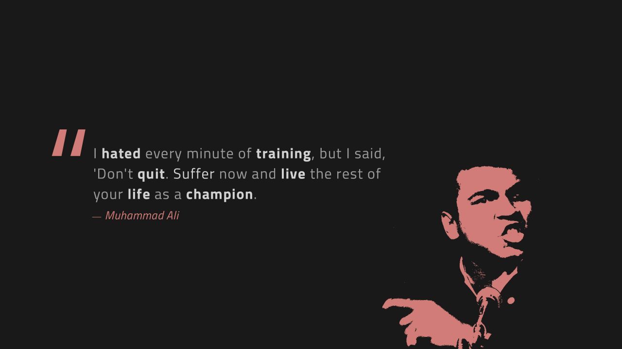 Muhammad Ali silhouette citazione, 1280x720 HD, Desktop