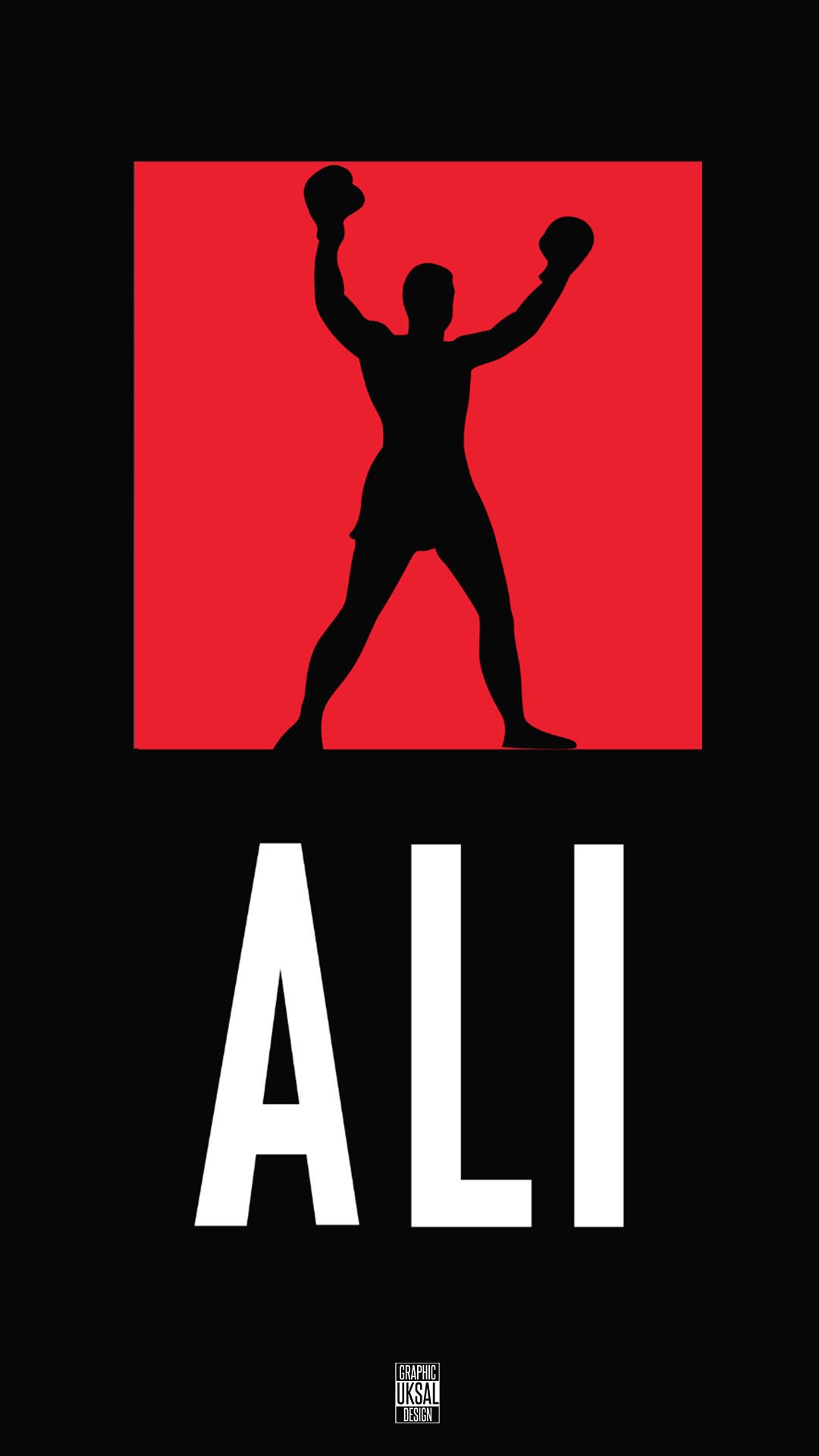 Silhouette pugile Muhammad Ali, 1080x1920 Verticale, iPhone Air