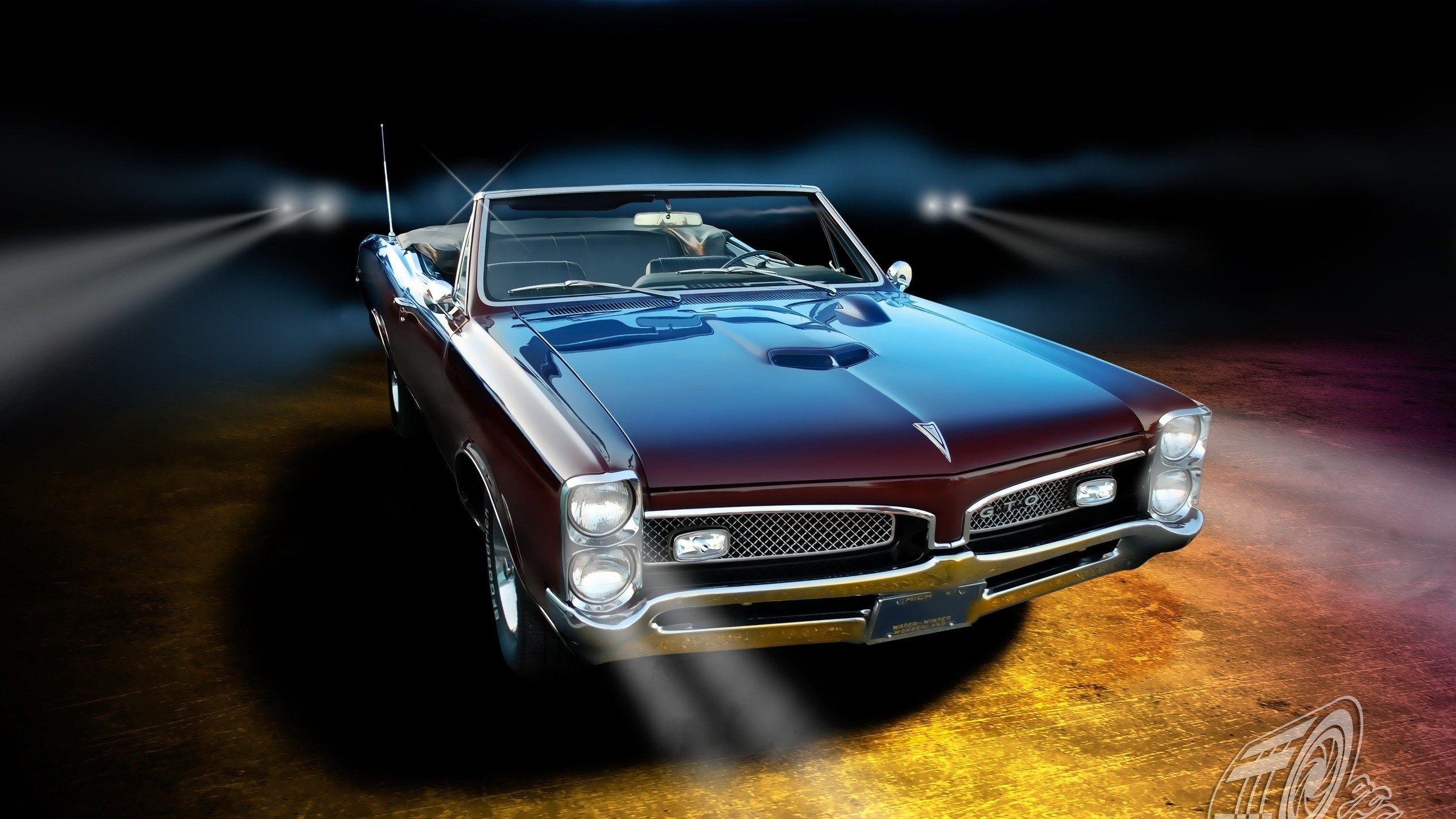 Pontiac GTO muscle car rossa, General Motors, 2560x1440 QHD, Laptop