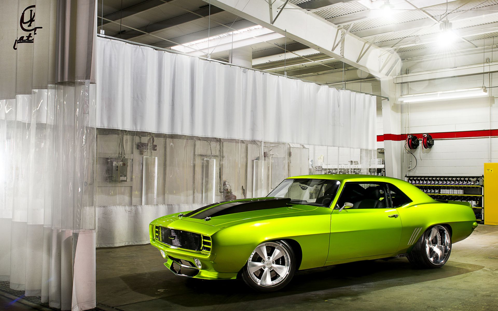 Chevrolet Camaro verde muscle car, 1920x1200 WUXGA, Desktop