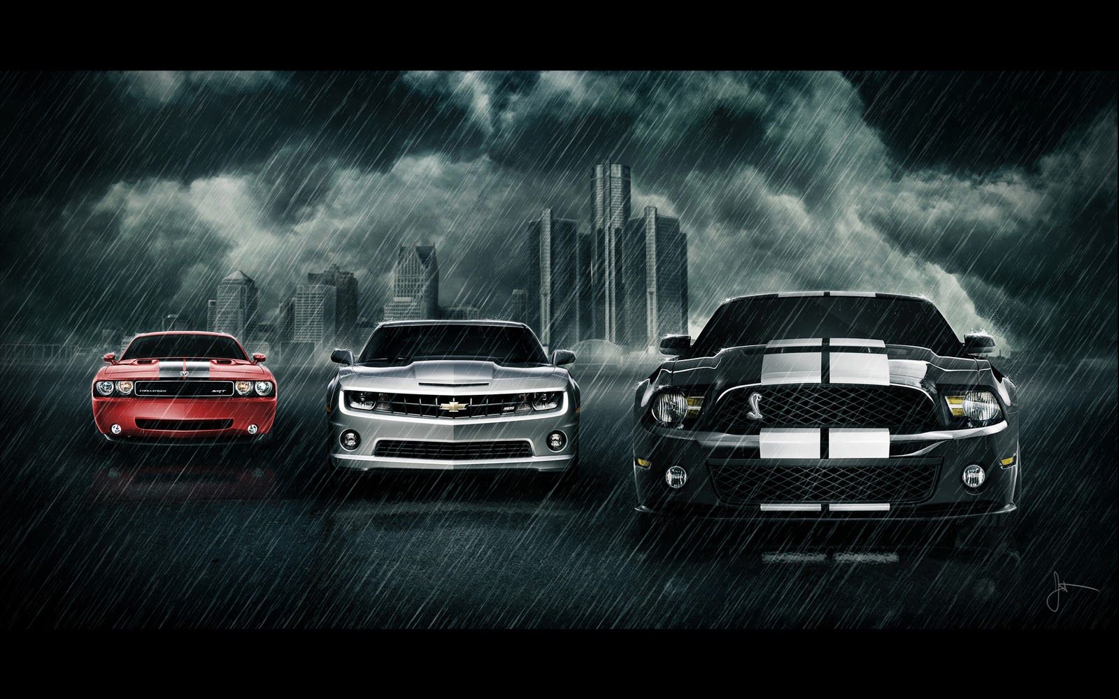 Muscle car sotto la pioggia, 1600x1000 900p, Laptop