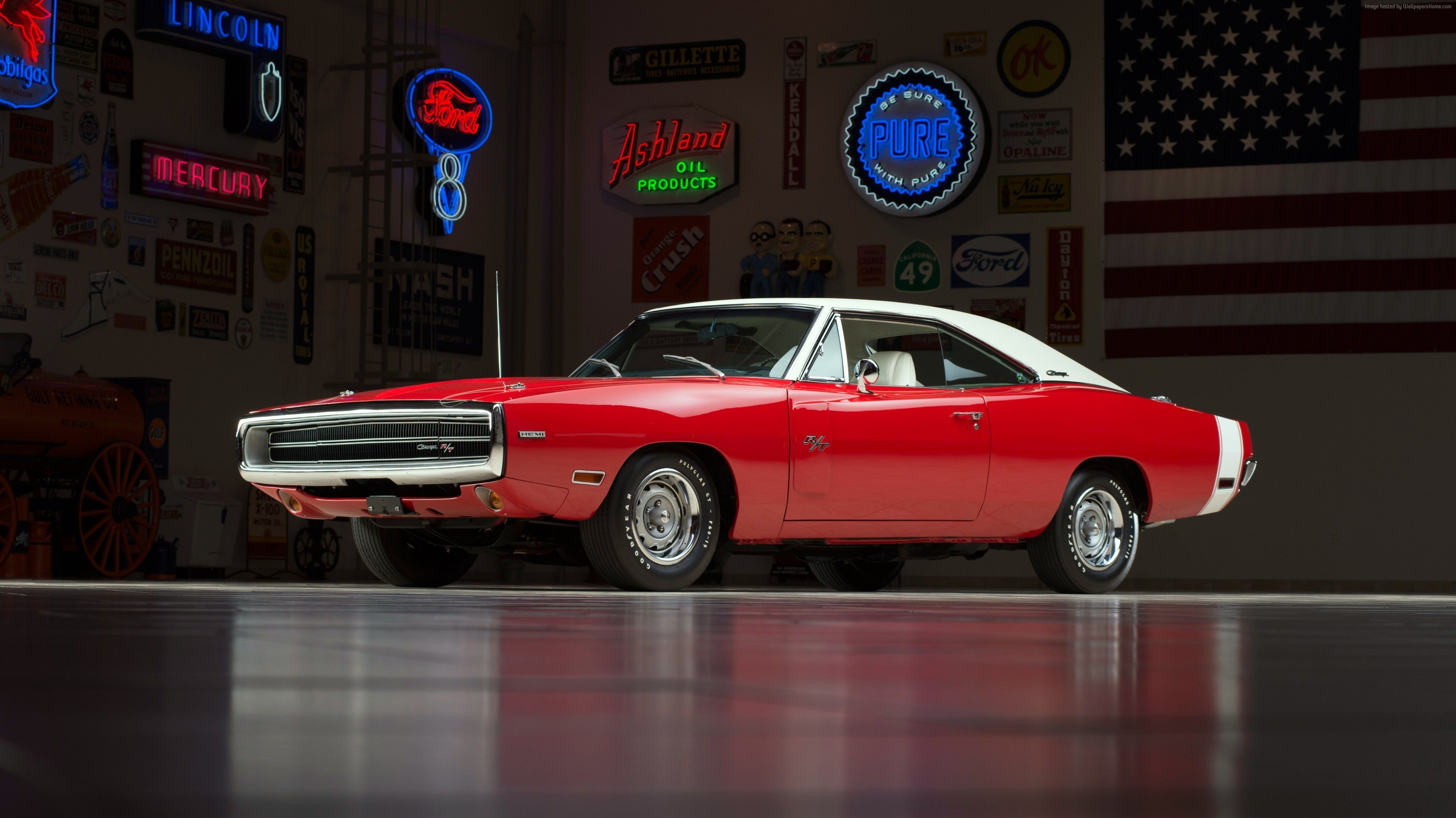 Dodge Charger R/T rossa, 3840x2160 Ultra HD, 4K TV