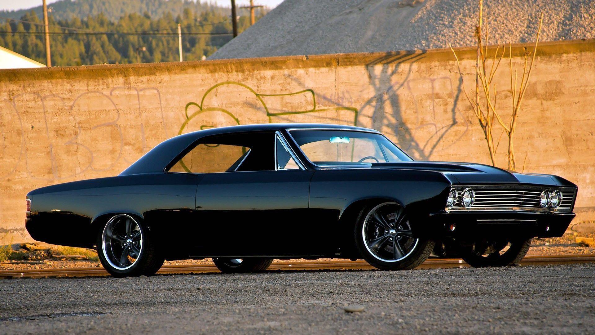 Chevrolet Chevelle nera classica, 1920x1080 Full HD 1080p, Desktop
