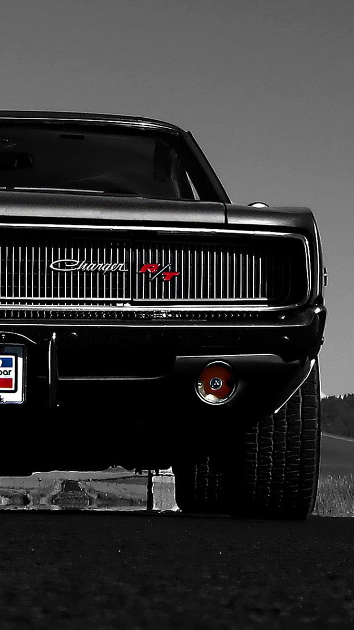 Dodge Charger R/T nera, 728x1294 Verticale, Telefono