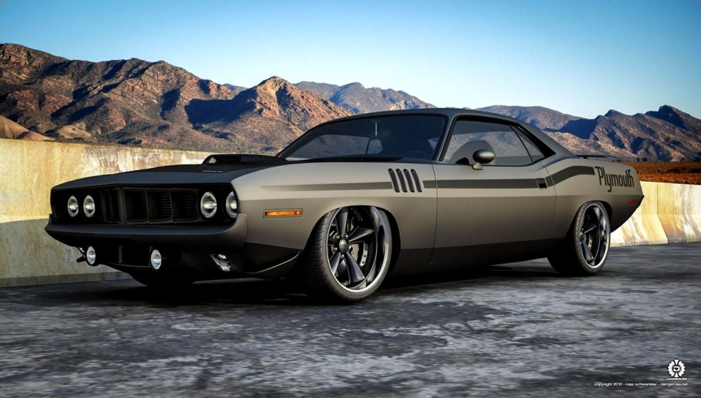Muscle car vintage grigio deserto, 1440x819 720p, Laptop