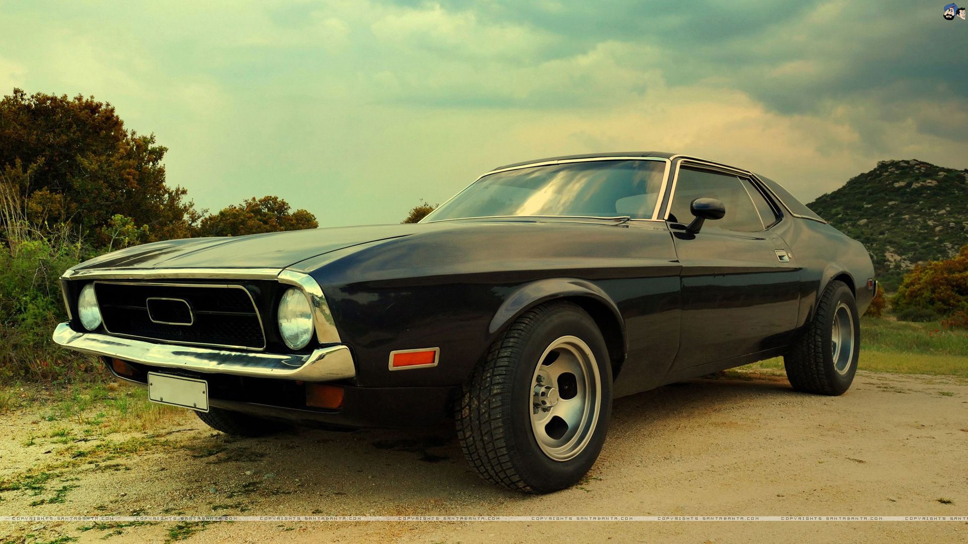 Ford Mustang nera vintage, muscle car, 1920x1080 Full HD 1080p, Desktop