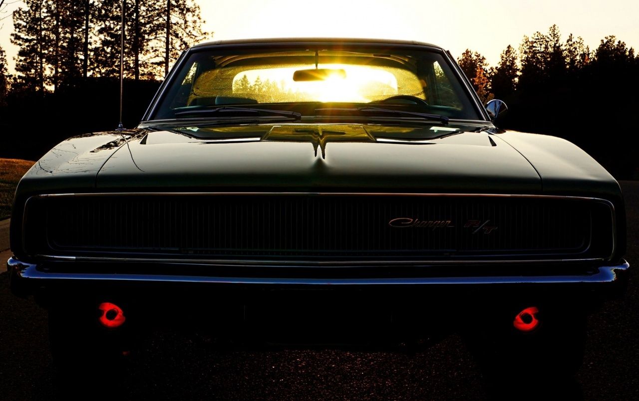 Dodge Charger vintage al tramonto, V8, 1280x804 720p, PC