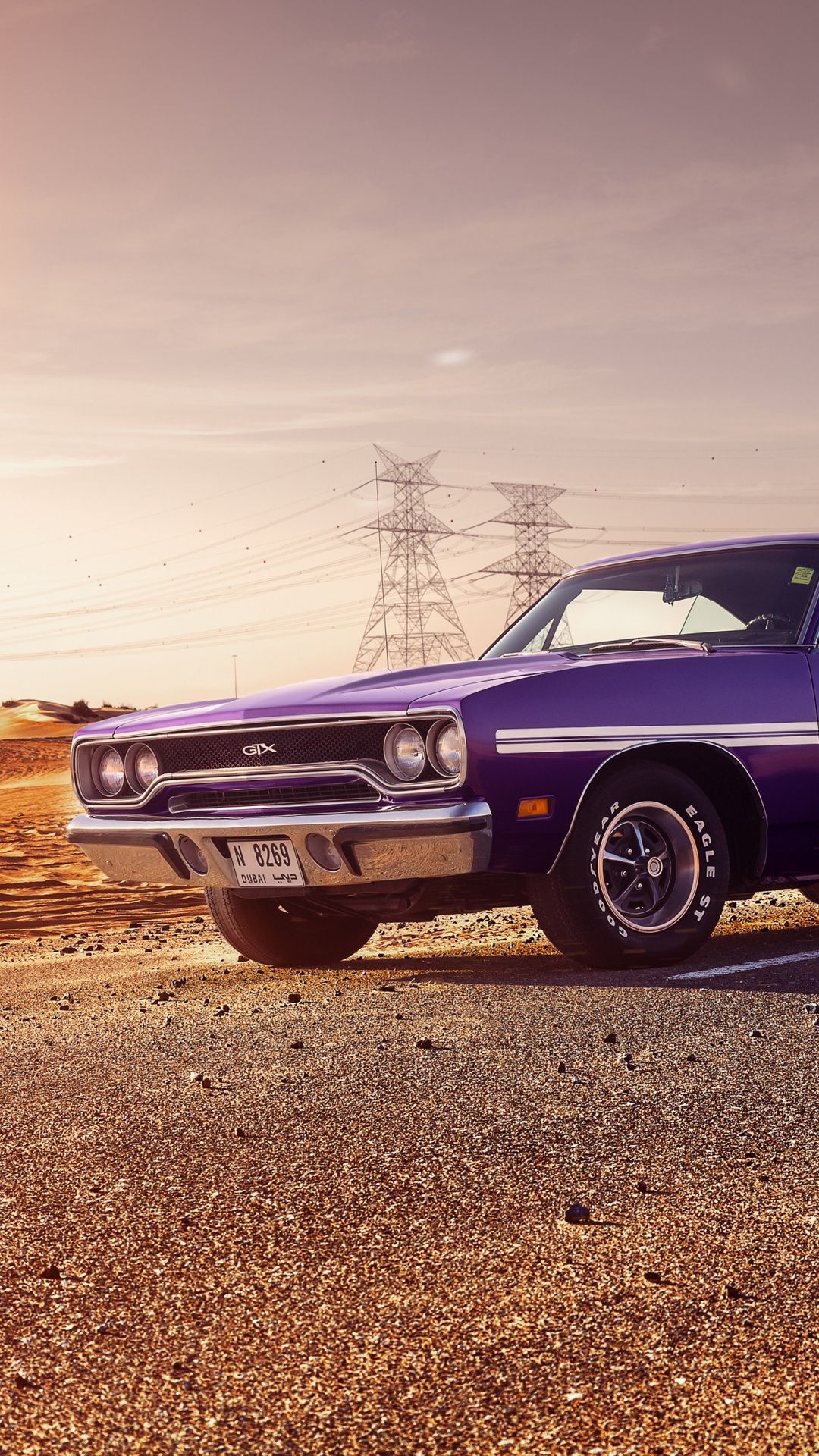 Plymouth GTX viola vintage, 1080x1920 Full HD Verticale, Samsung Galaxy