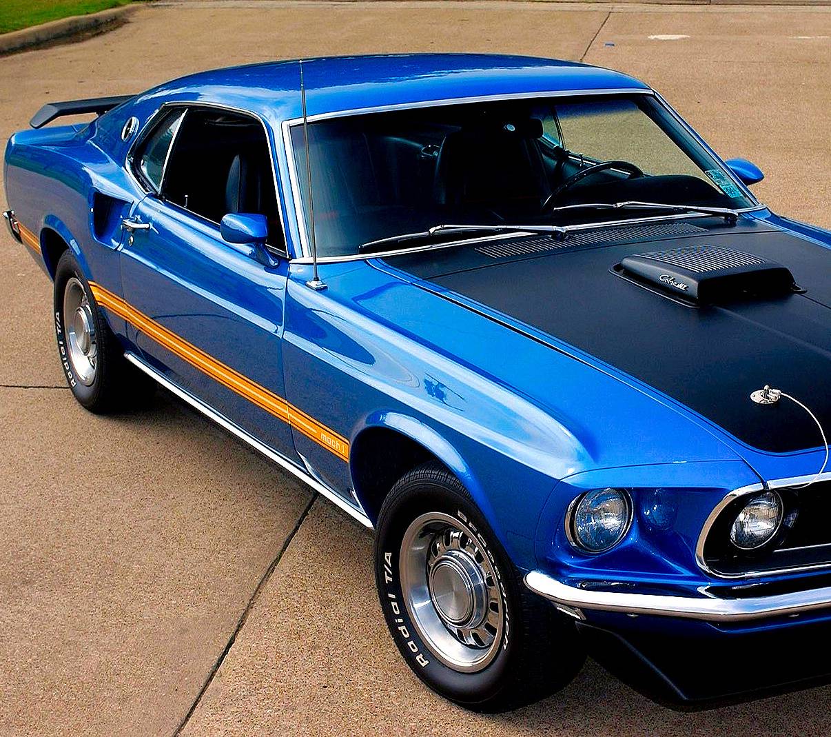 Mustang blu vintage muscle car, 1206x1069 HD, Desktop