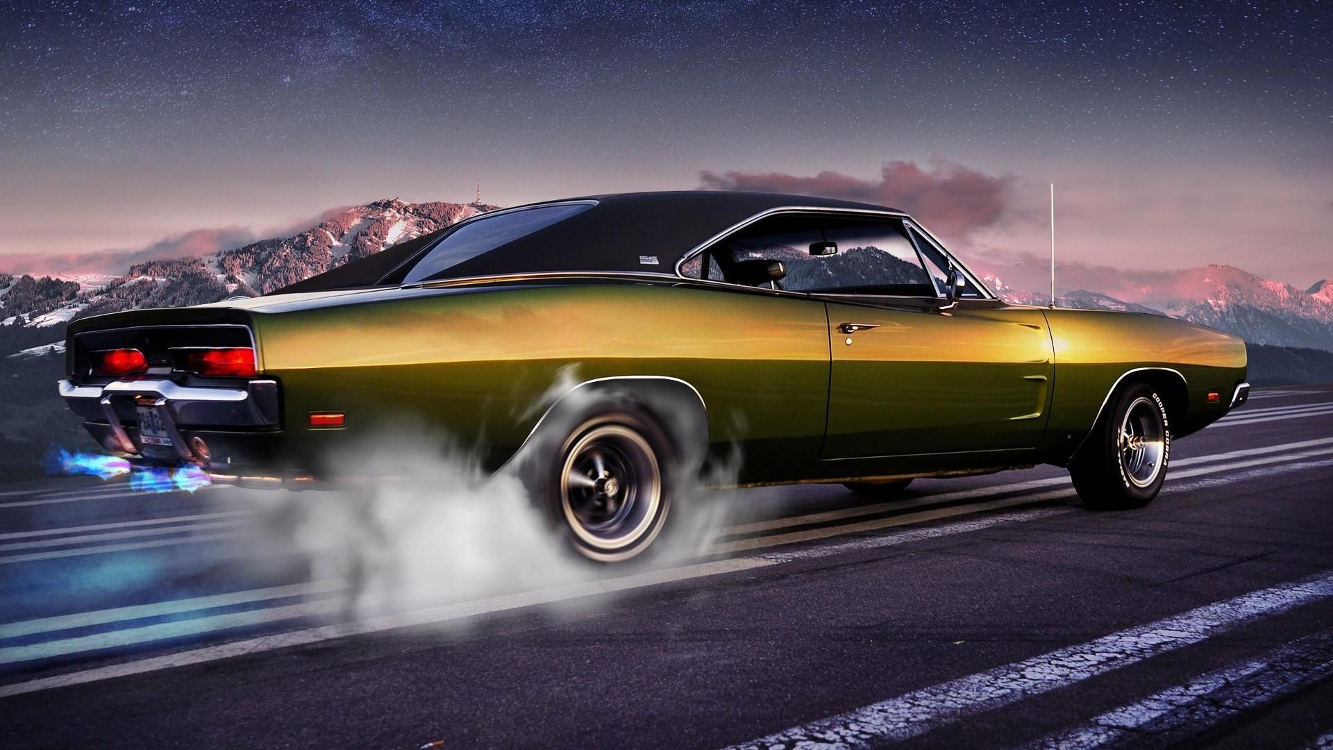 Muscle car dorata retrò, 1920x1080 Full HD, PC Desktop