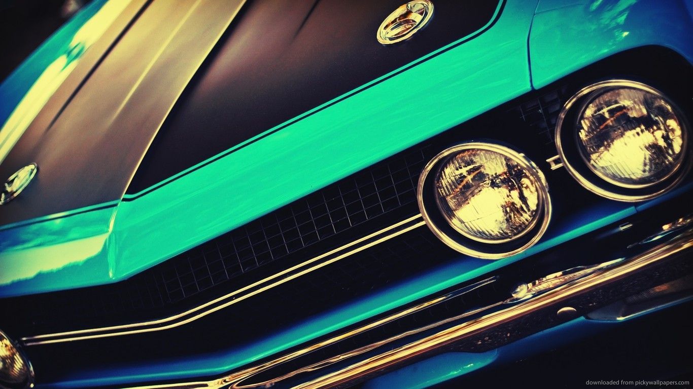 Muscle car vintage turchese, 1366x768 HD, Desktop