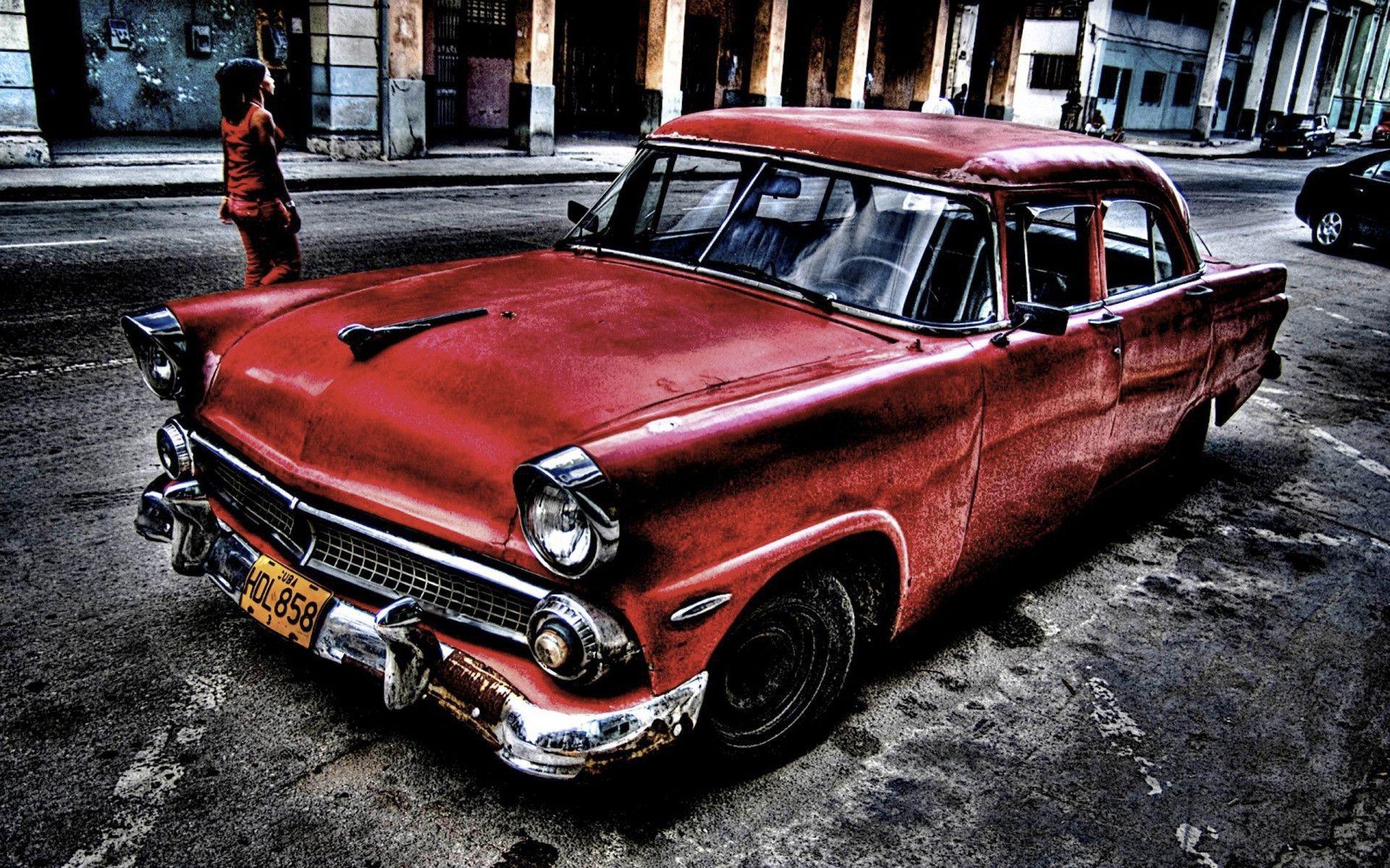 Auto d'epoca rossa arrugginita, 1920x1200 WUXGA, PC