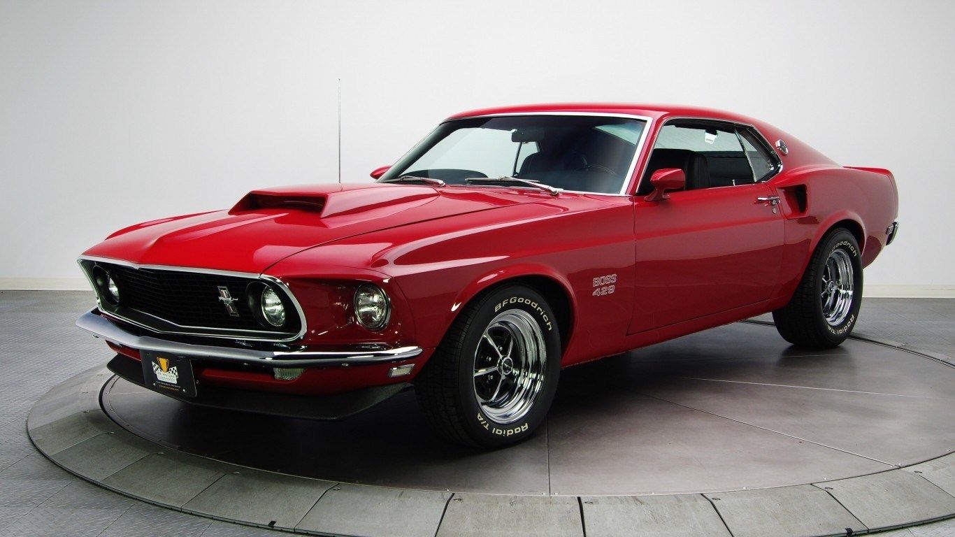 Ford Mustang rossa vintage, 1366x768 HD, Desktop