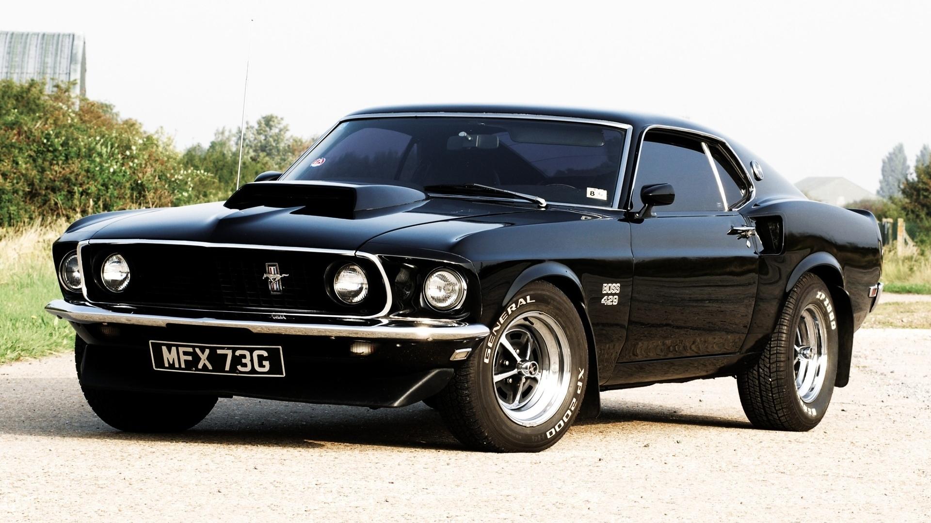 Ford Mustang nera vintage, 1920x1080 Full HD 1080p, Laptop