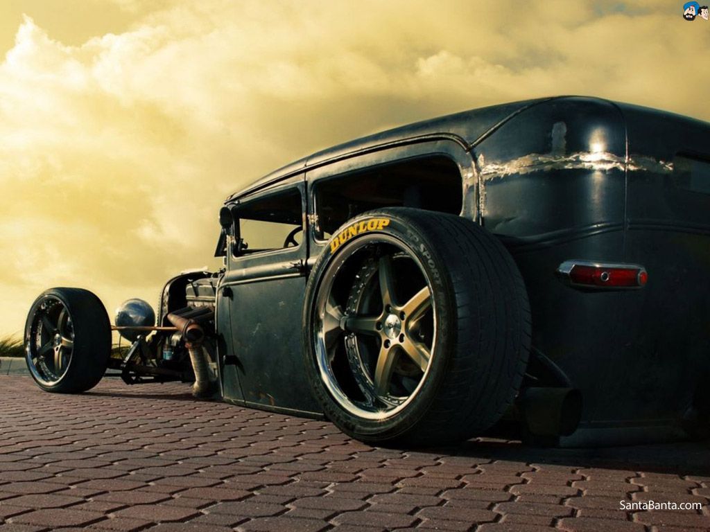 Hot rod nera vintage, 1024x768 HD, Desktop