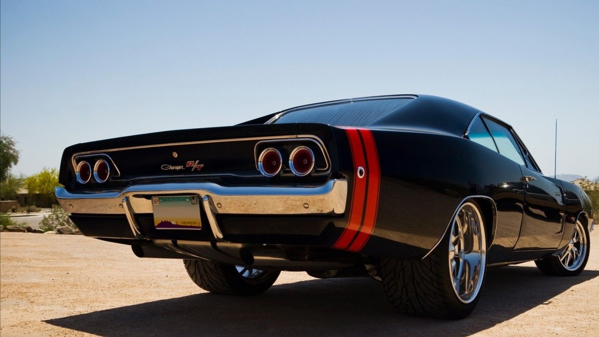 Dodge Charger nera vintage, V8, 1920x1080 Full HD, Laptop