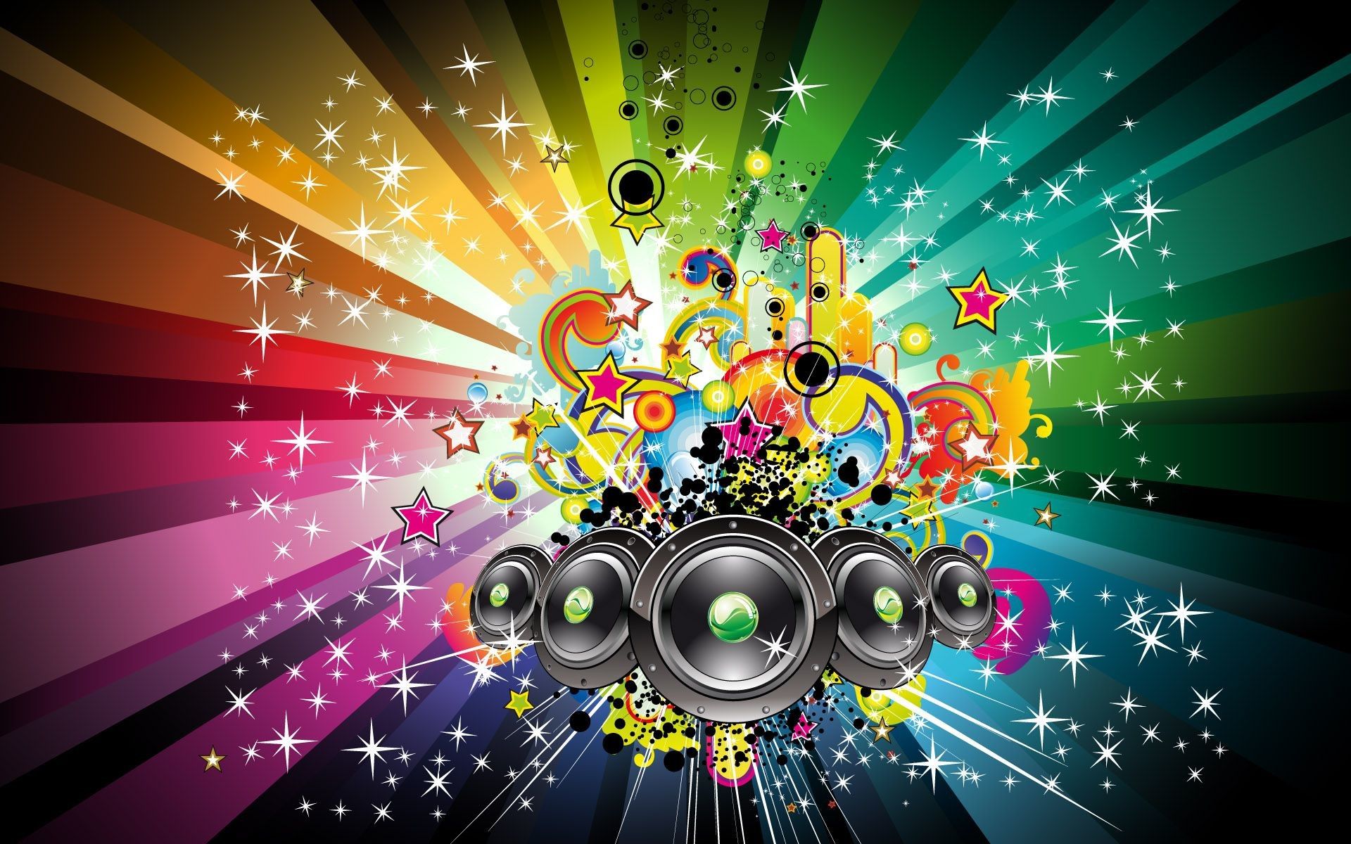 Casse musicali sfondo arcobaleno colorato, 1920x1200 WUXGA, Desktop