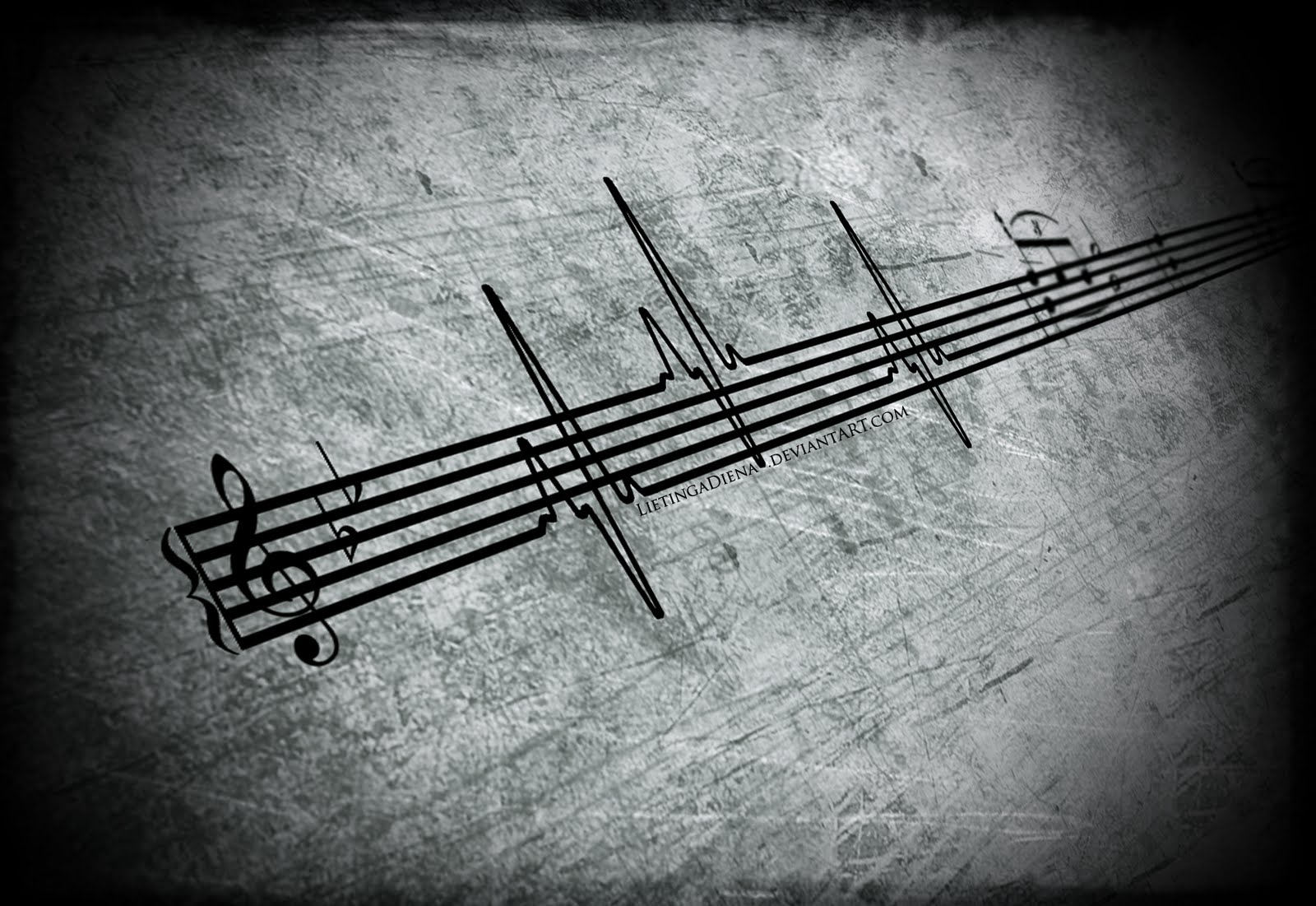 Pentagramma musicale grunge bianco nero, 1600x1101 HD, Lenovo Legion