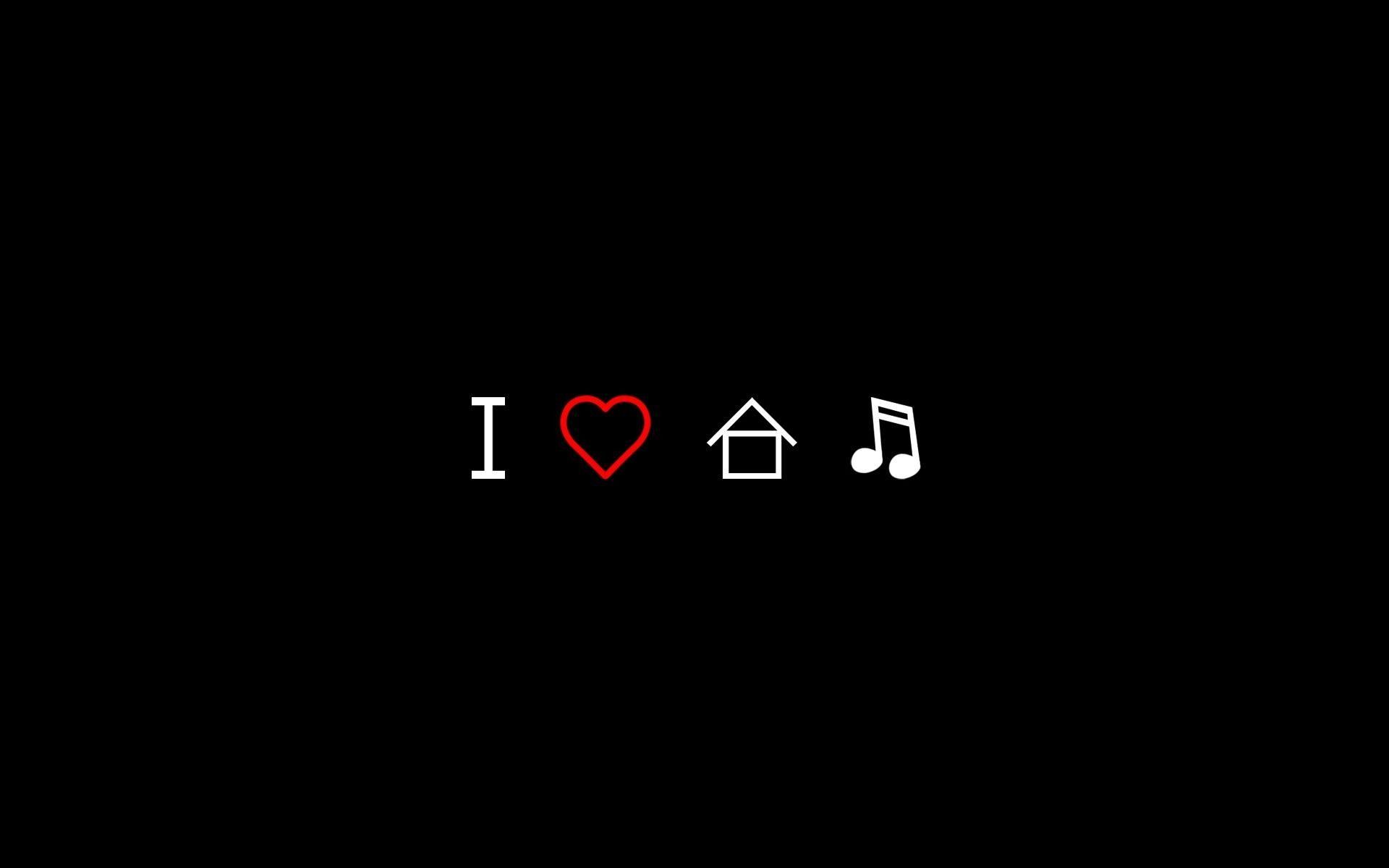 I love house music, sfondo nero, 1920x1200 WUXGA, Desktop