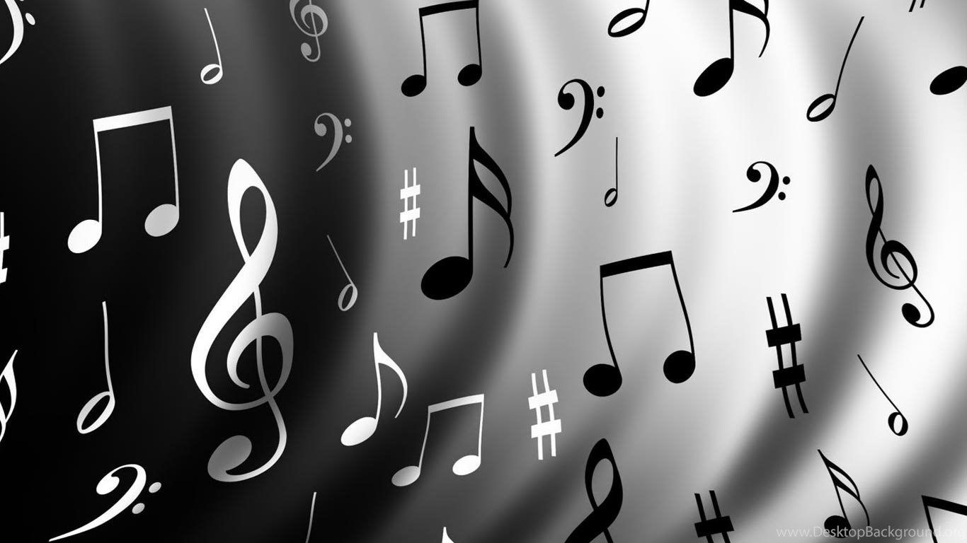 note musicali bianco e nero, 1366x768 HD, PC Desktop