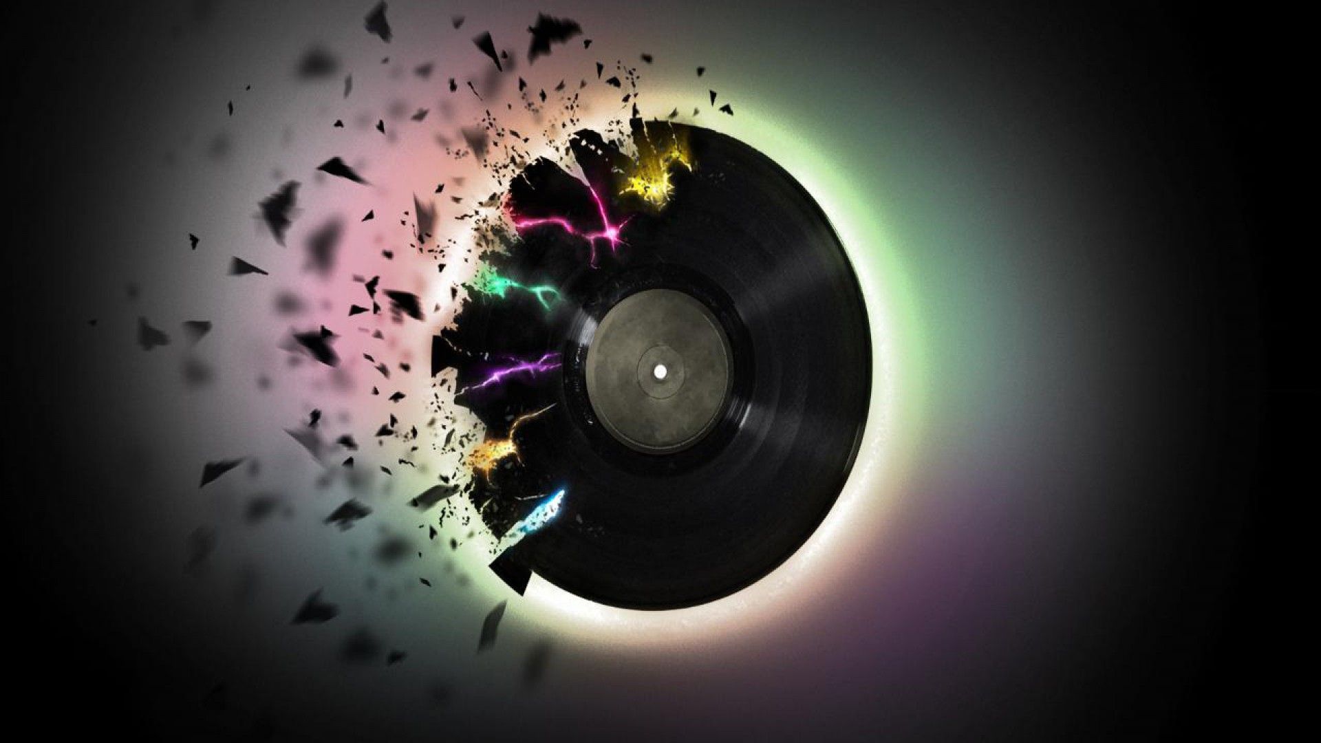 Vinile disco frantumato colorato, 1920x1080 Full HD 1080p, Laptop