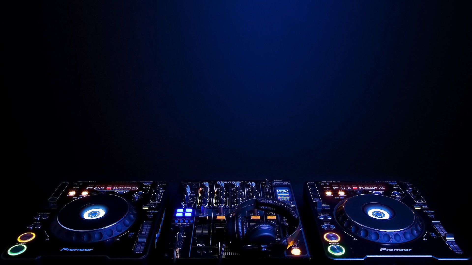 Mixer DJ Pioneer luci blu, 1920x1080 Full HD 1080p, Desktop