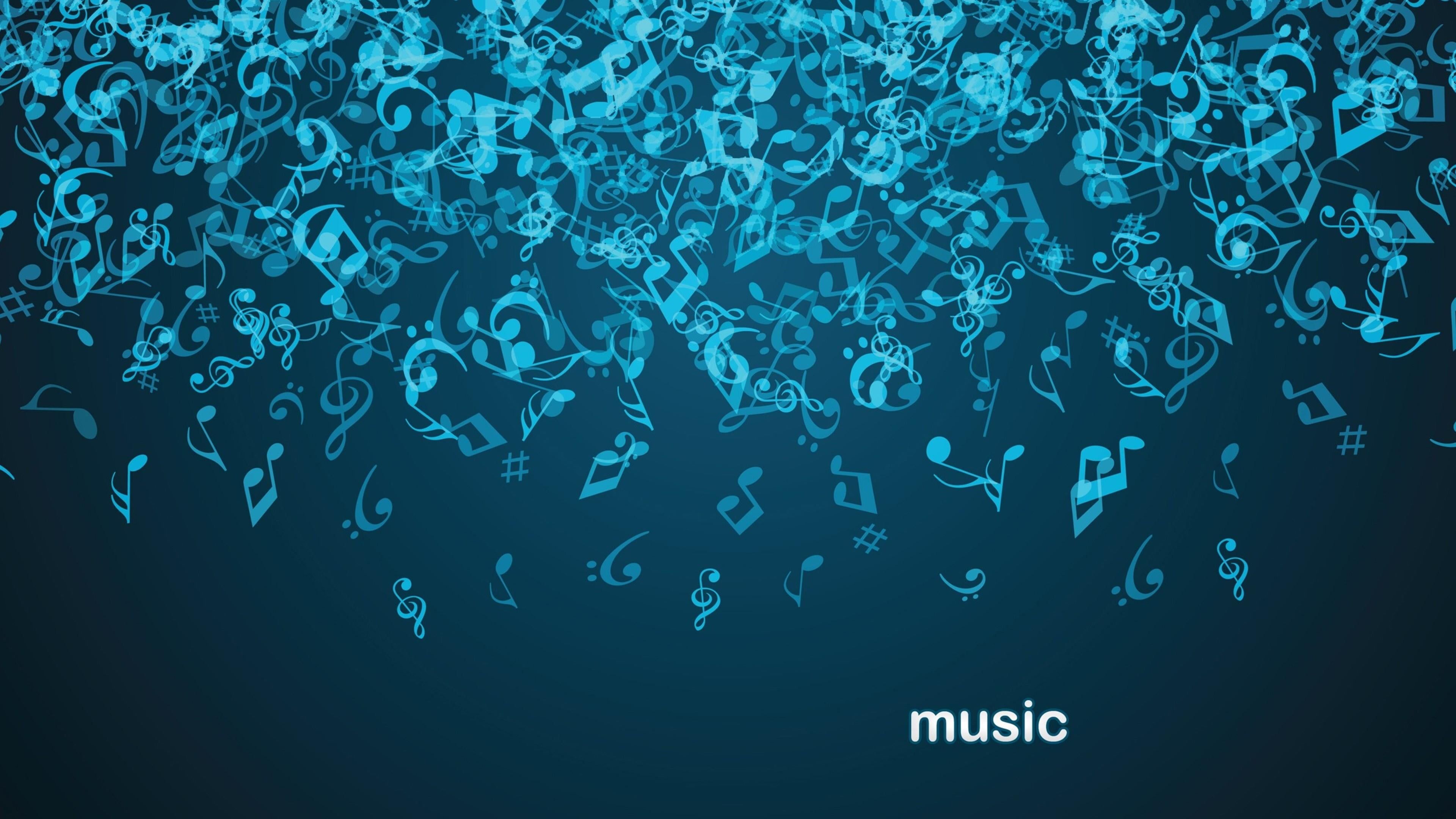 Note musicali blu, 3840x2160 4K Ultra HD, Monitor 4K