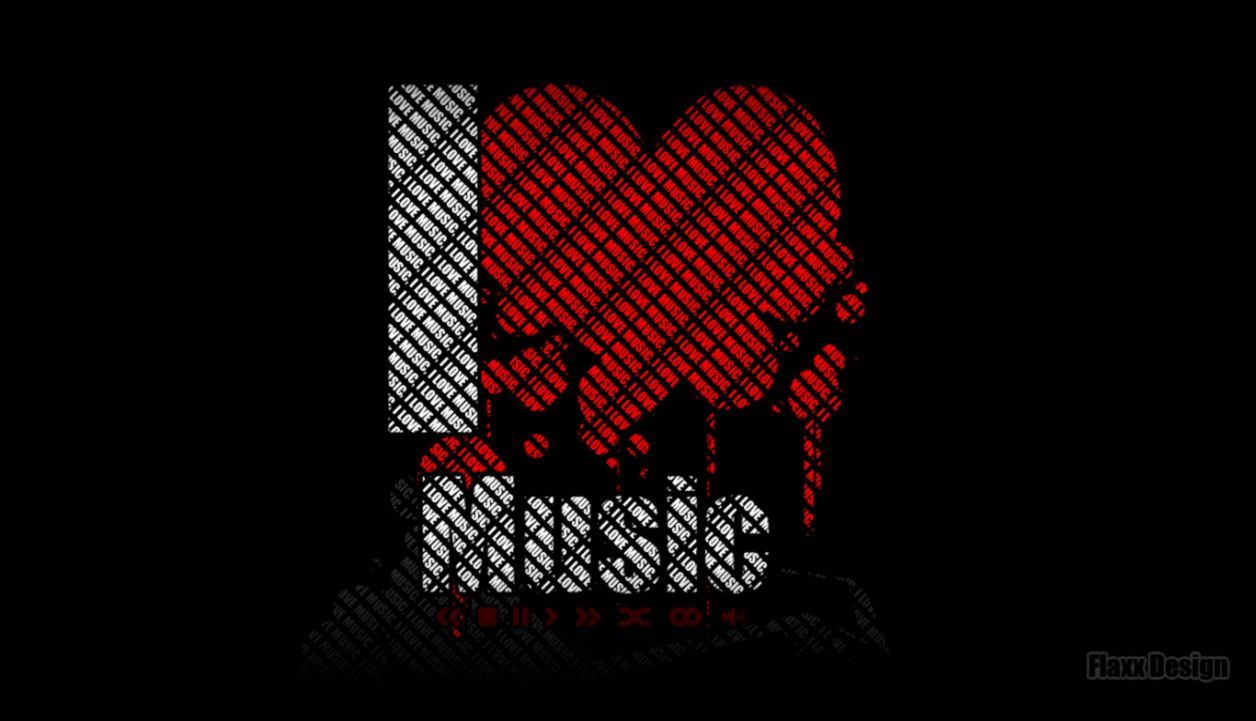 I love Music cuore rosso nero, 1256x721 HD, Laptop