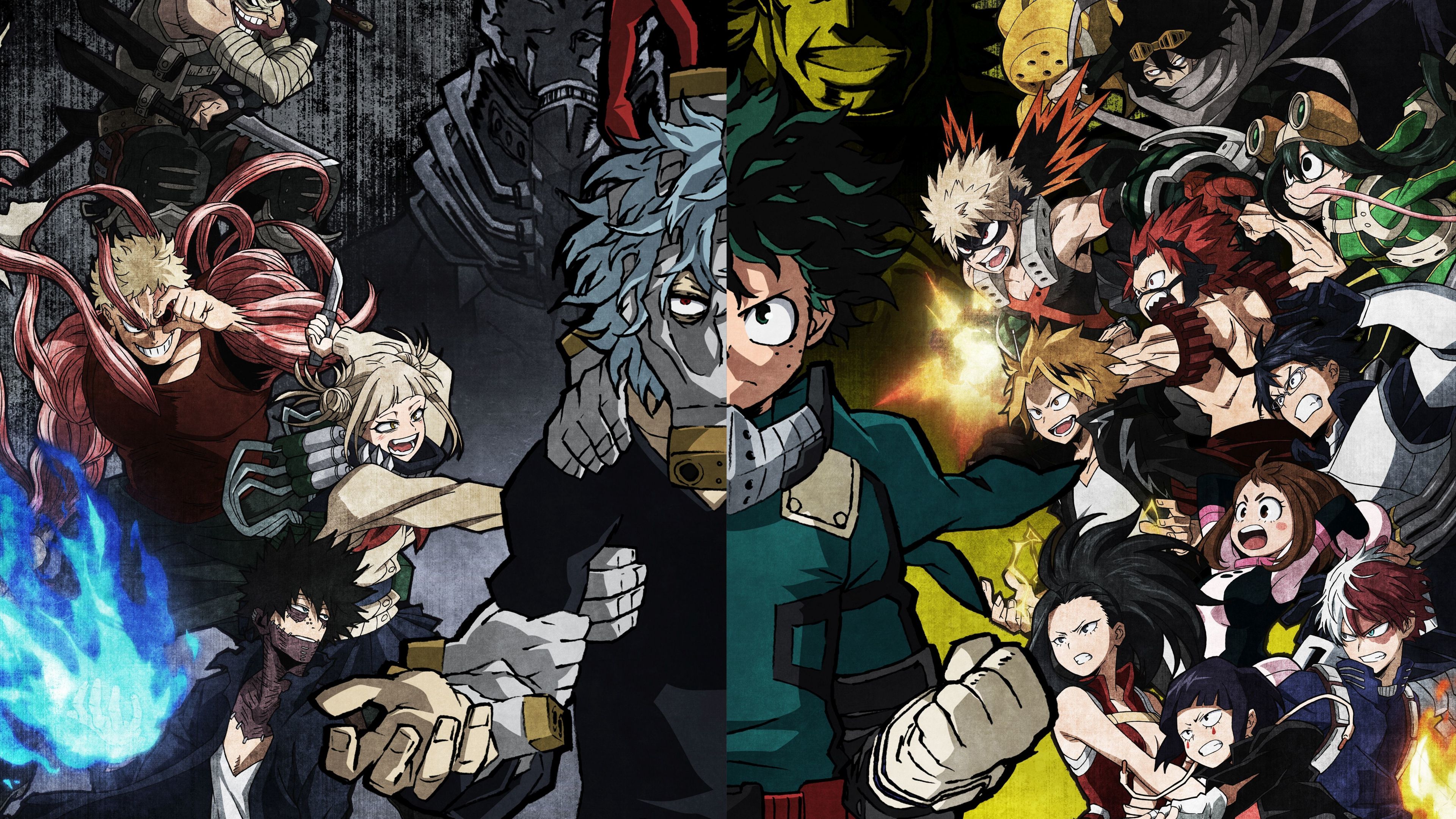 My Hero Academia personaggi confronto, 3840x2160 4K Ultra HD, Monitor 4K