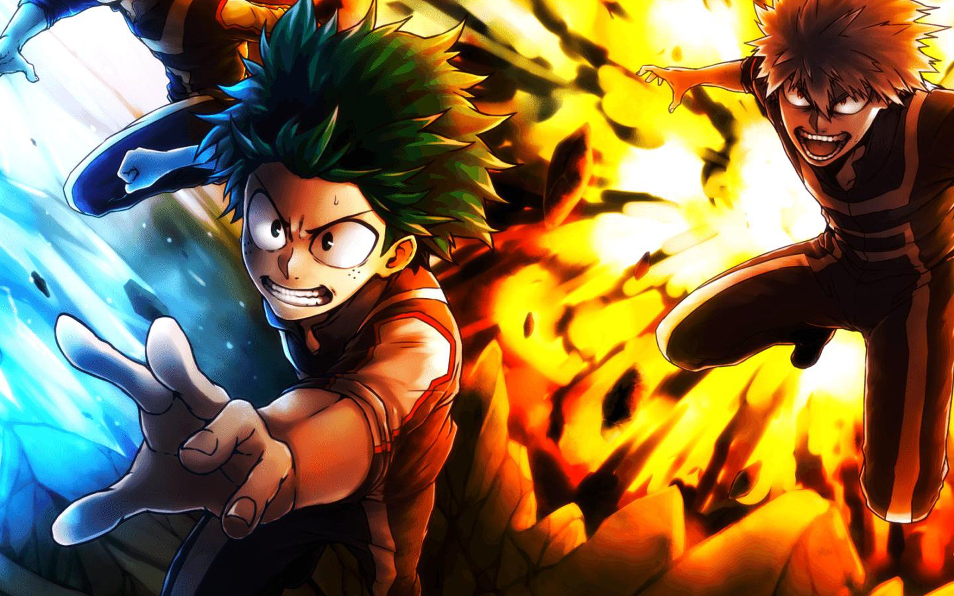 Deku e Bakugo, My Hero Academia, One For All, 3840x2400 4K Ultra HD, Monitor 4K