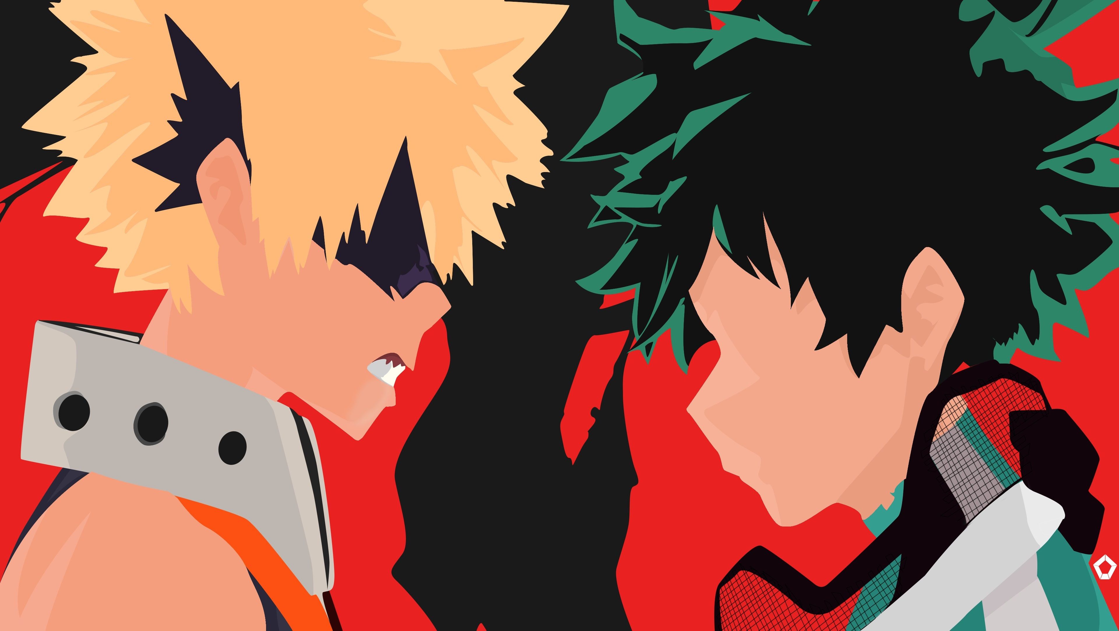 Bakugo e Deku, My Hero Academia, 3840x2166 Ultra HD, Monitor 4K