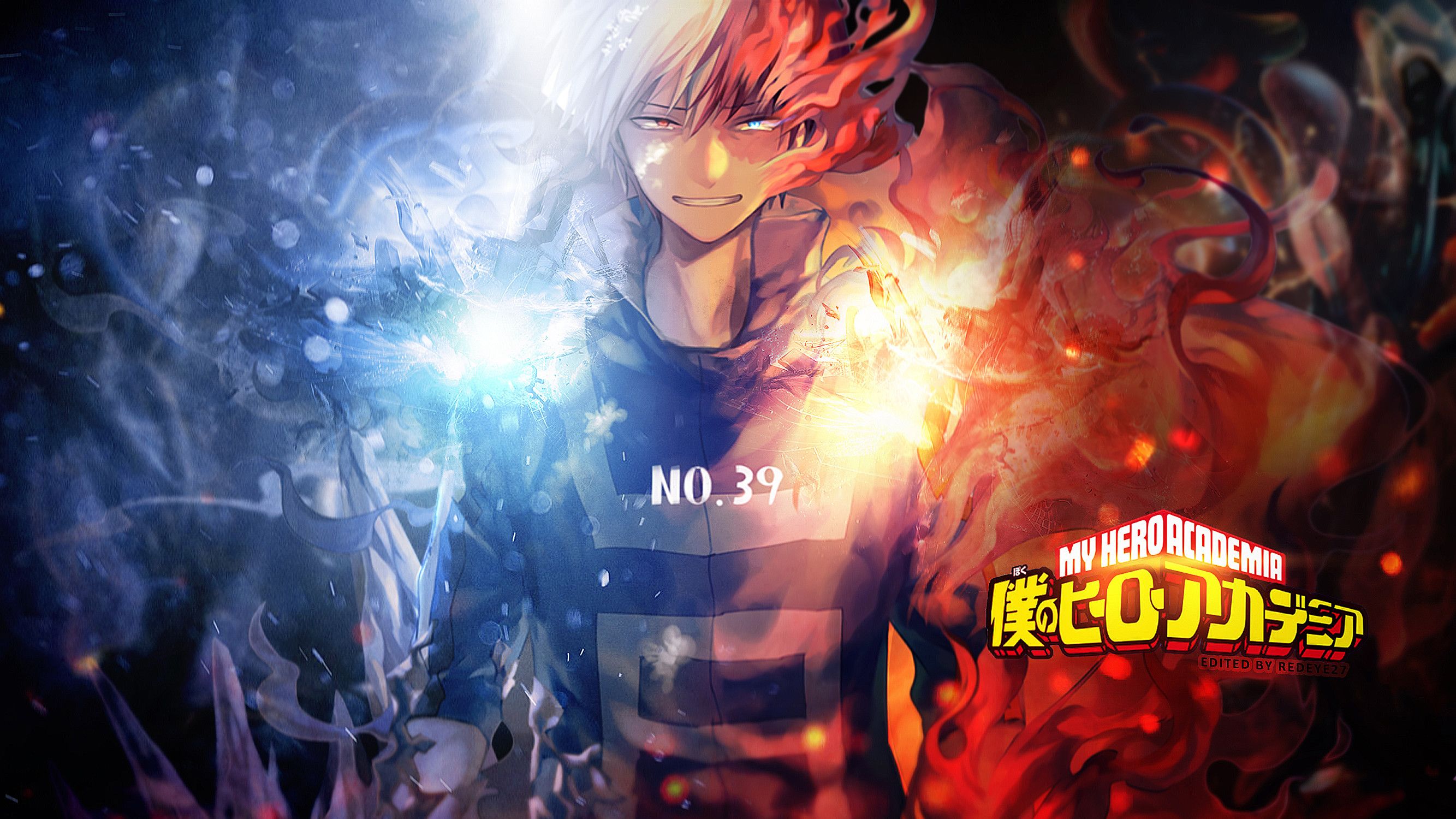 Shoto Todoroki fiamme anime, 1920x1080 Full HD, Desktop