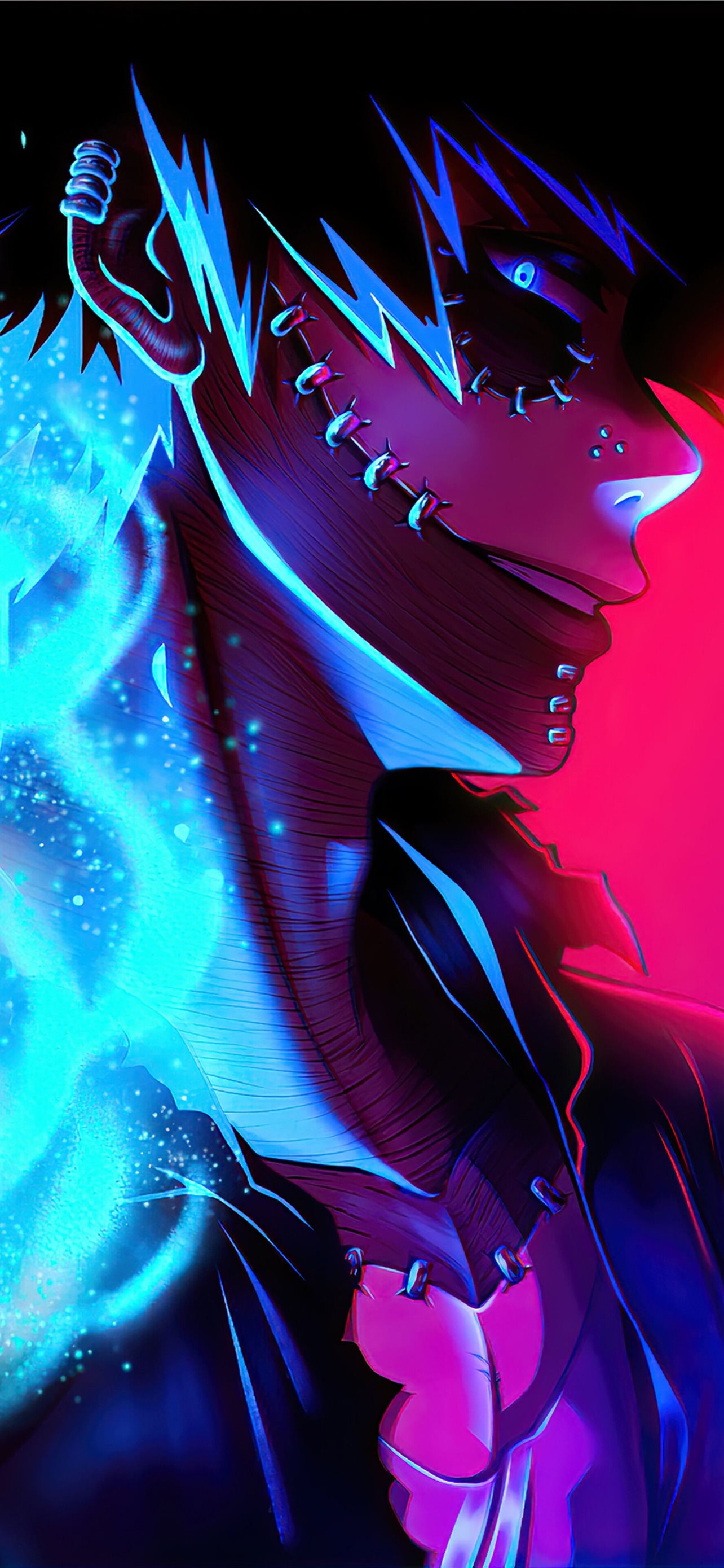 Dabi My Hero Academia neon, 1284x2778 Full HD Verticale, Smartphone