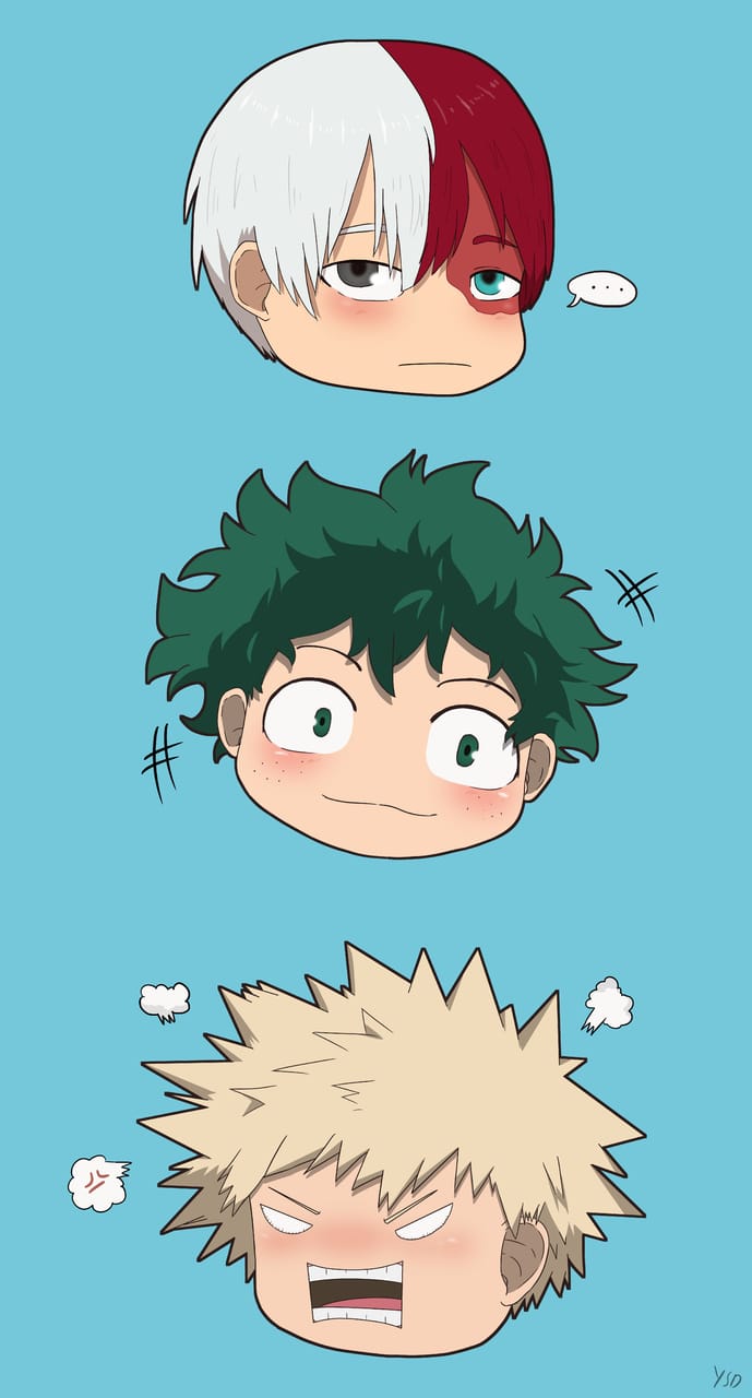Todoroki Deku Bakugo My Hero Academia, 689x1280 Verticale, Telefono